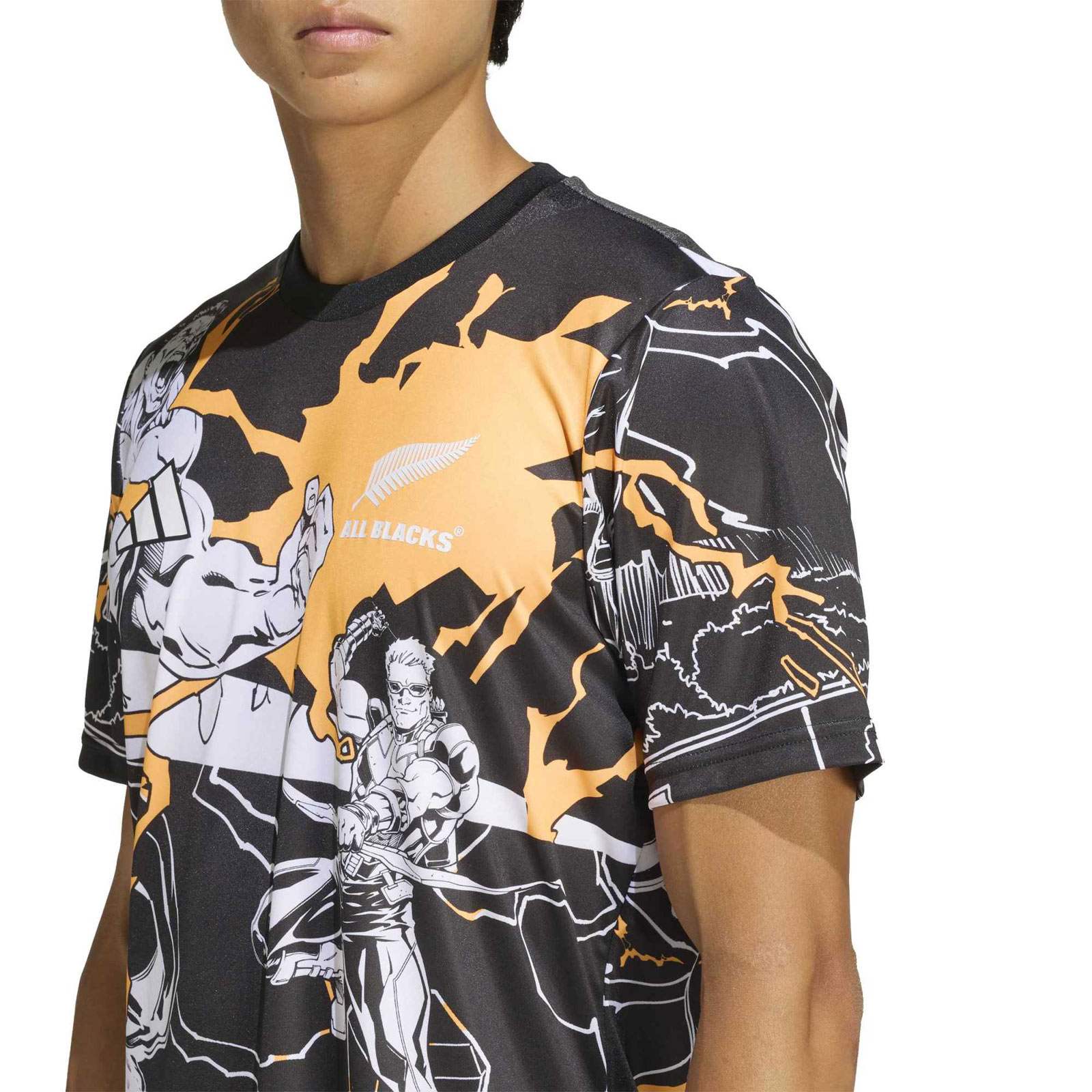 adidas All Blacks 2026 Marvel Captains Run Slim Fit Rugby Jersey - Image 3