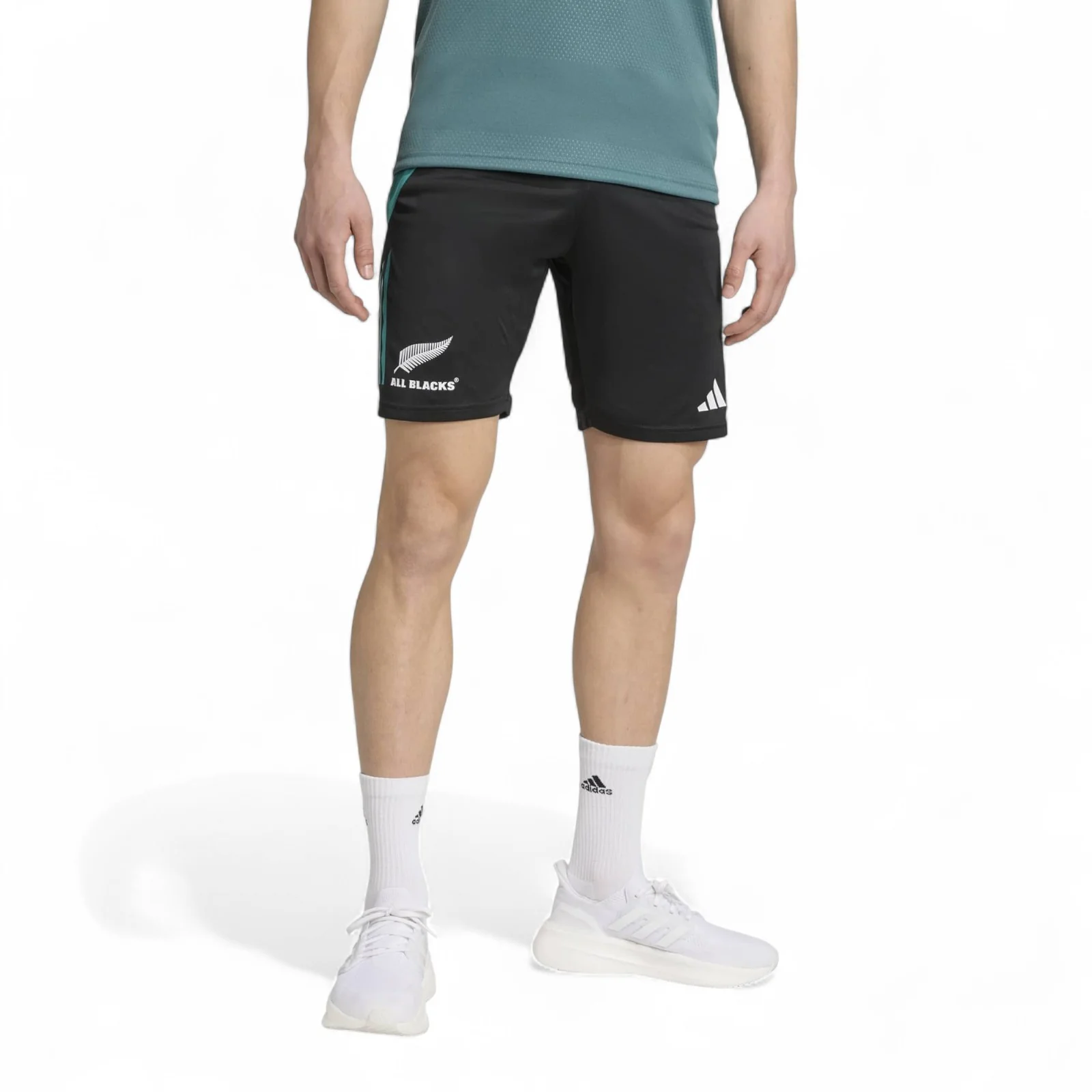 adidas All Blacks Rugby Mens Slim-Fit Gym Shorts