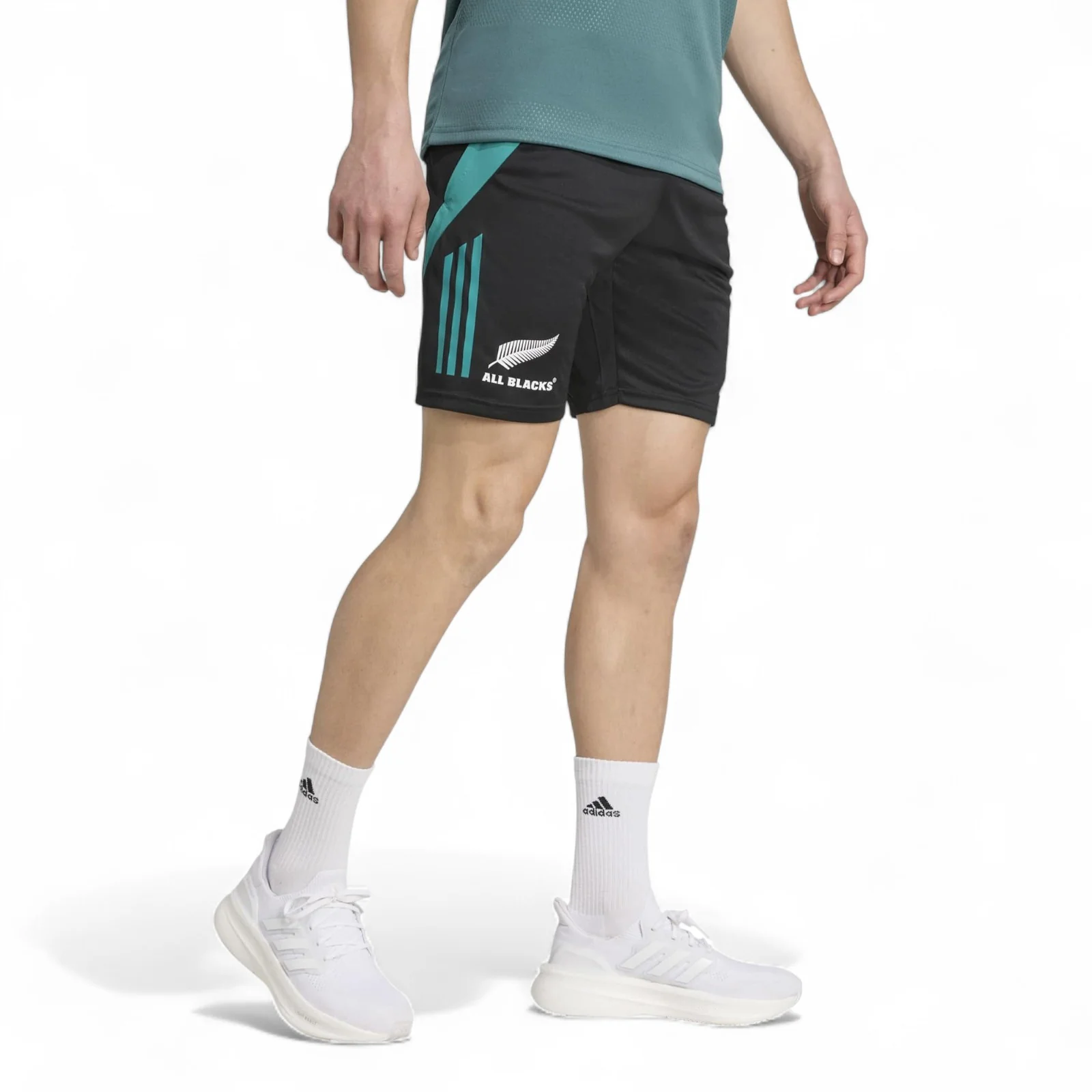 adidas All Blacks Rugby Mens Slim-Fit Gym Shorts - Image 6