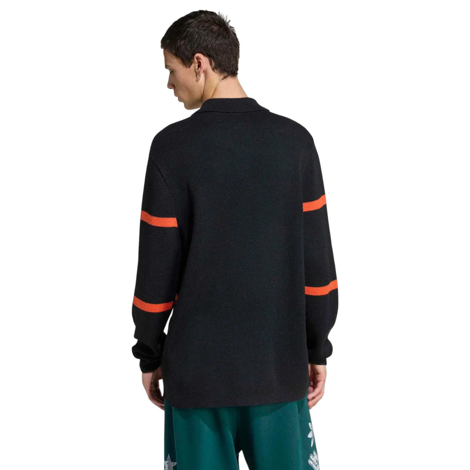 adidas ALL BLACKS Rugby Knitted Long-Sleeve Polo Shirt - Image 2