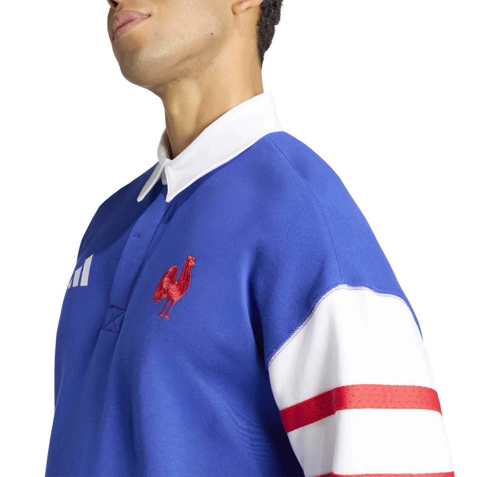 adidas France Rugby 2025/26 Heritage Long-Sleeve Polo Shirt - Image 3