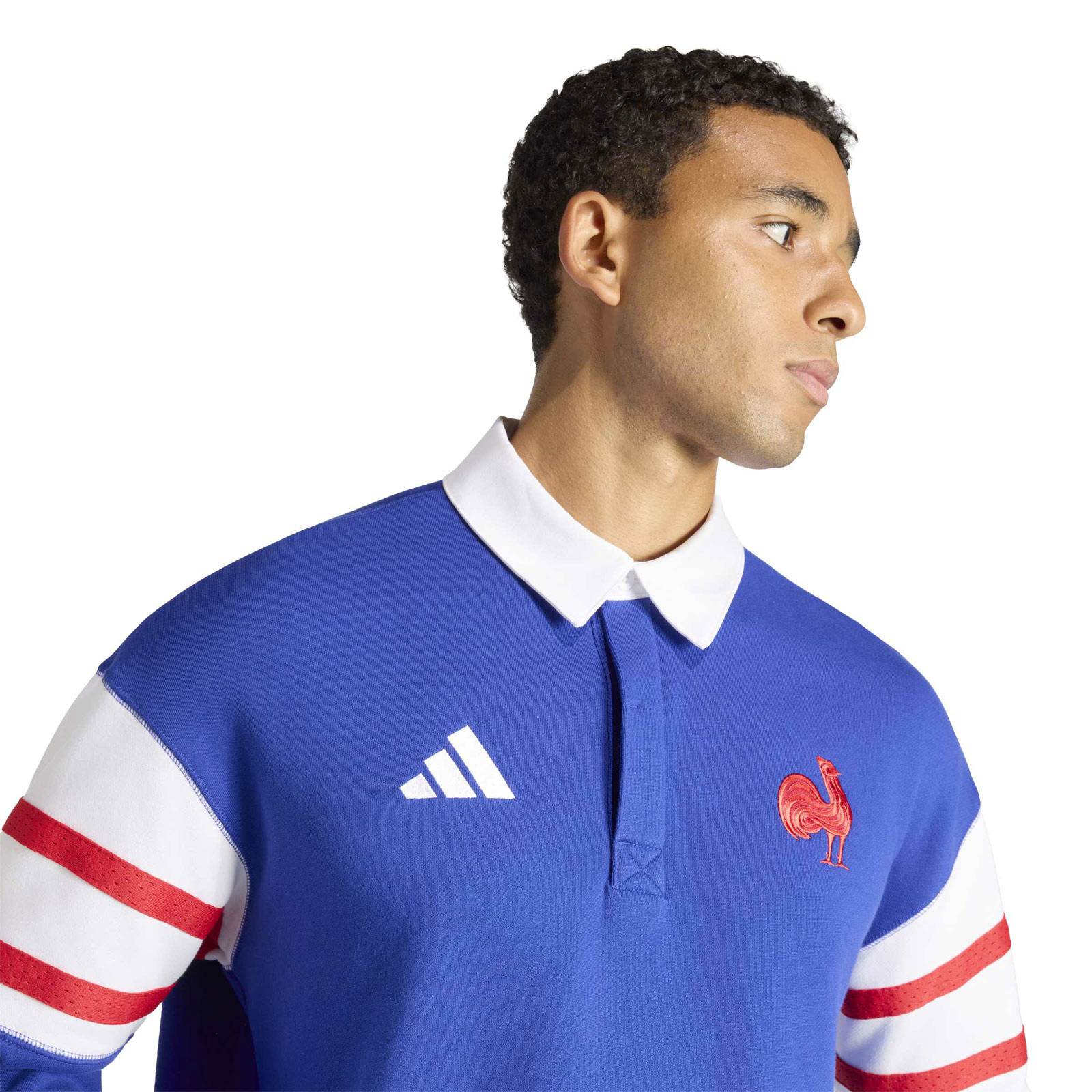 adidas France Rugby 2025/26 Heritage Long-Sleeve Polo Shirt - Image 4