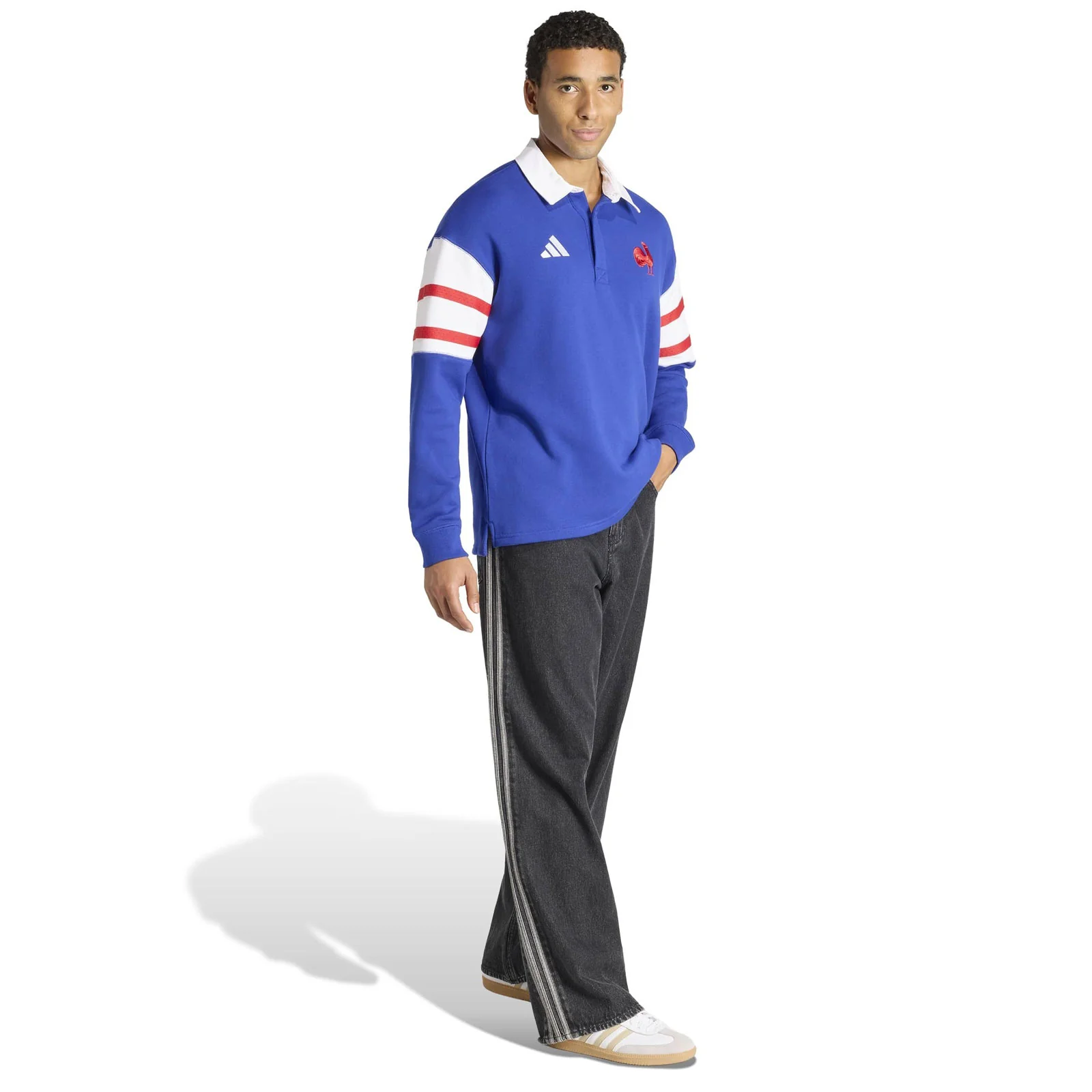 adidas France Rugby 2025/26 Heritage Long-Sleeve Polo Shirt - Image 5
