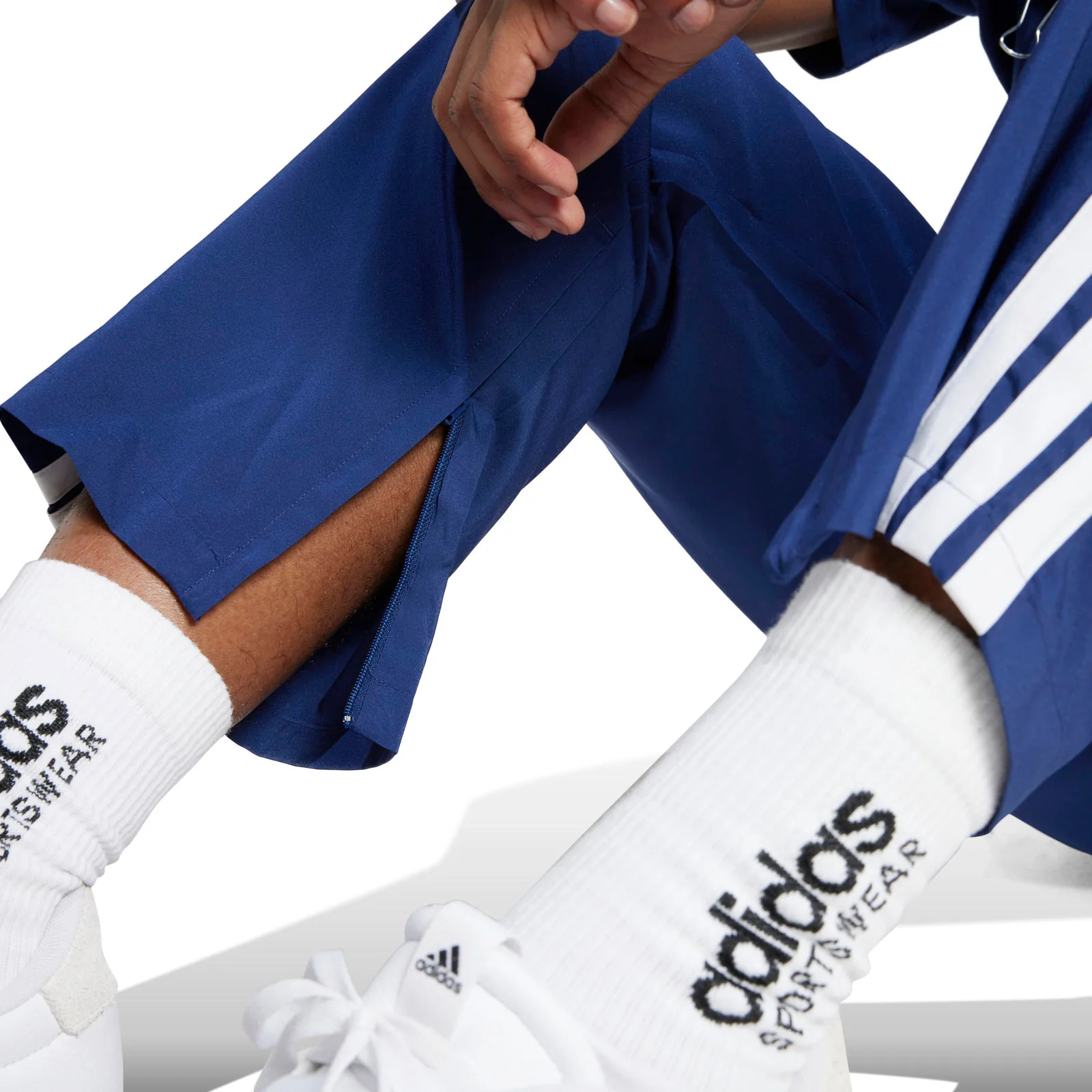 adidas Mens Stnfrd 3S Wvn Pants Navy - Image 4