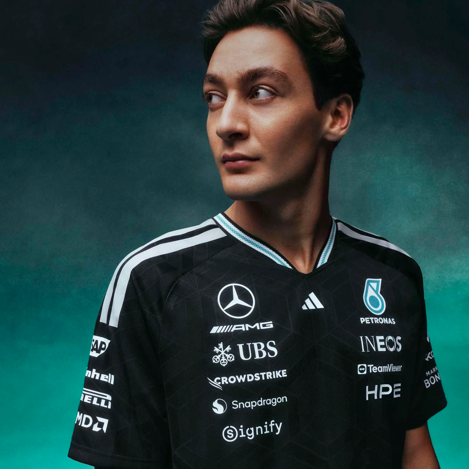 adidas Mercedes Formula 1 Motorsport Adults Driver Jersey - Image 15