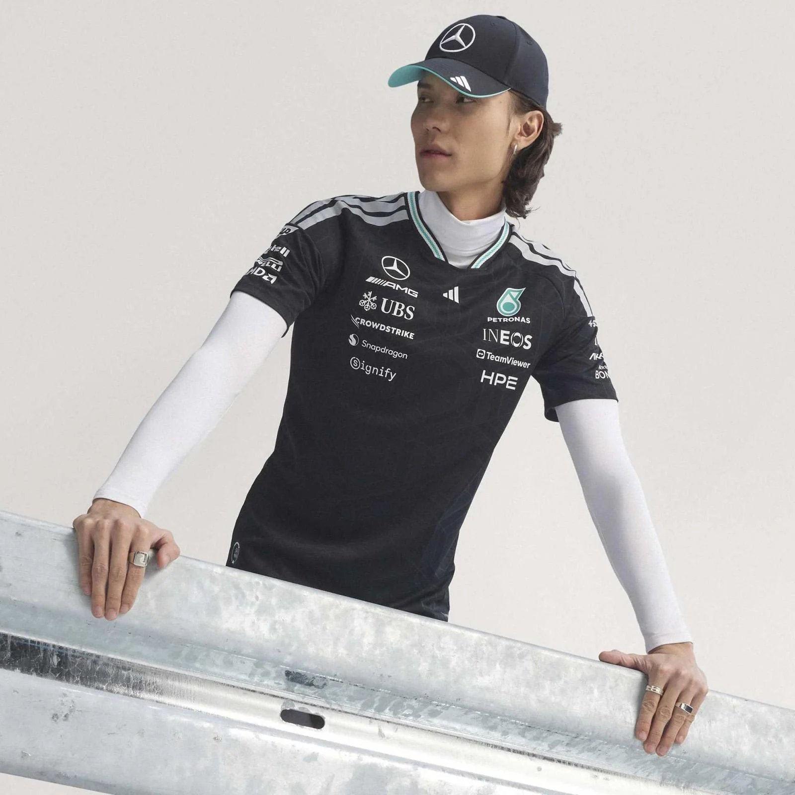 adidas Mercedes Formula 1 Motorsport Adults Driver Jersey - Image 6