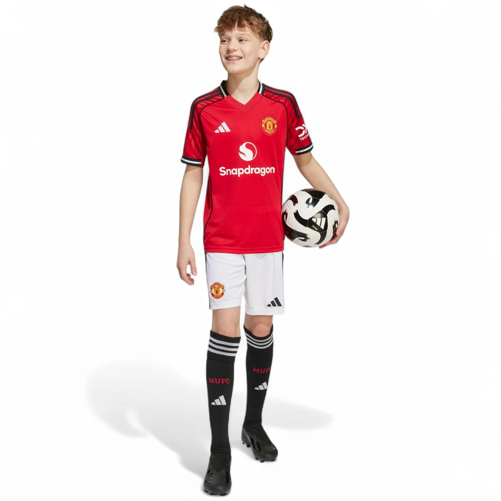 adidas Manchester United Football 2025/26 Kids Short Sleeved Home Jersey - Image 9