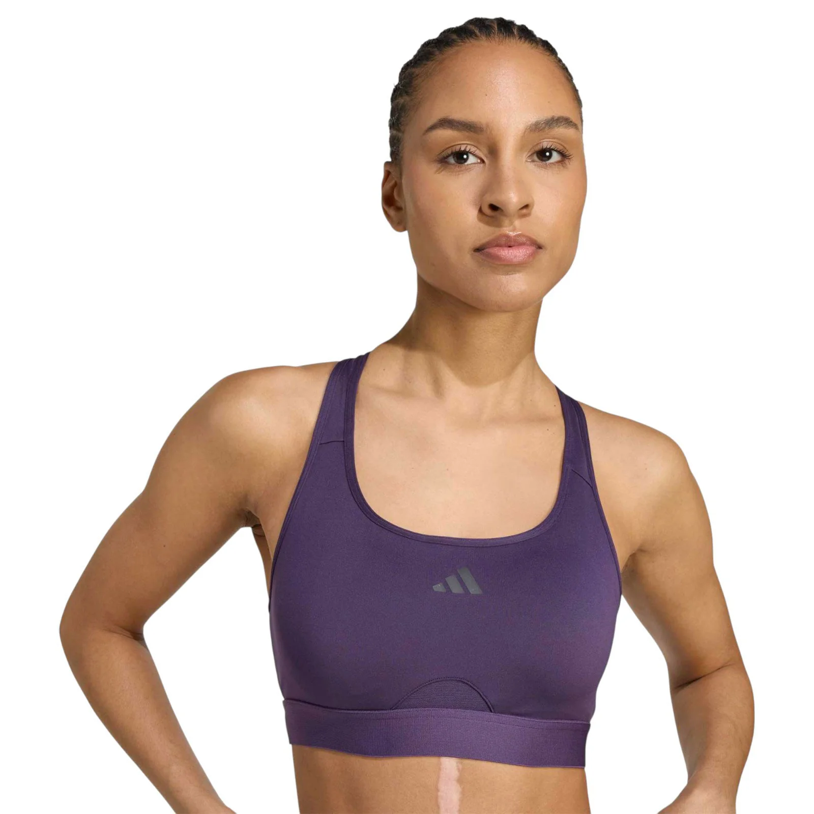 ADIDAS PowerReact Train Womens Racerback Sports Bra - Image 3