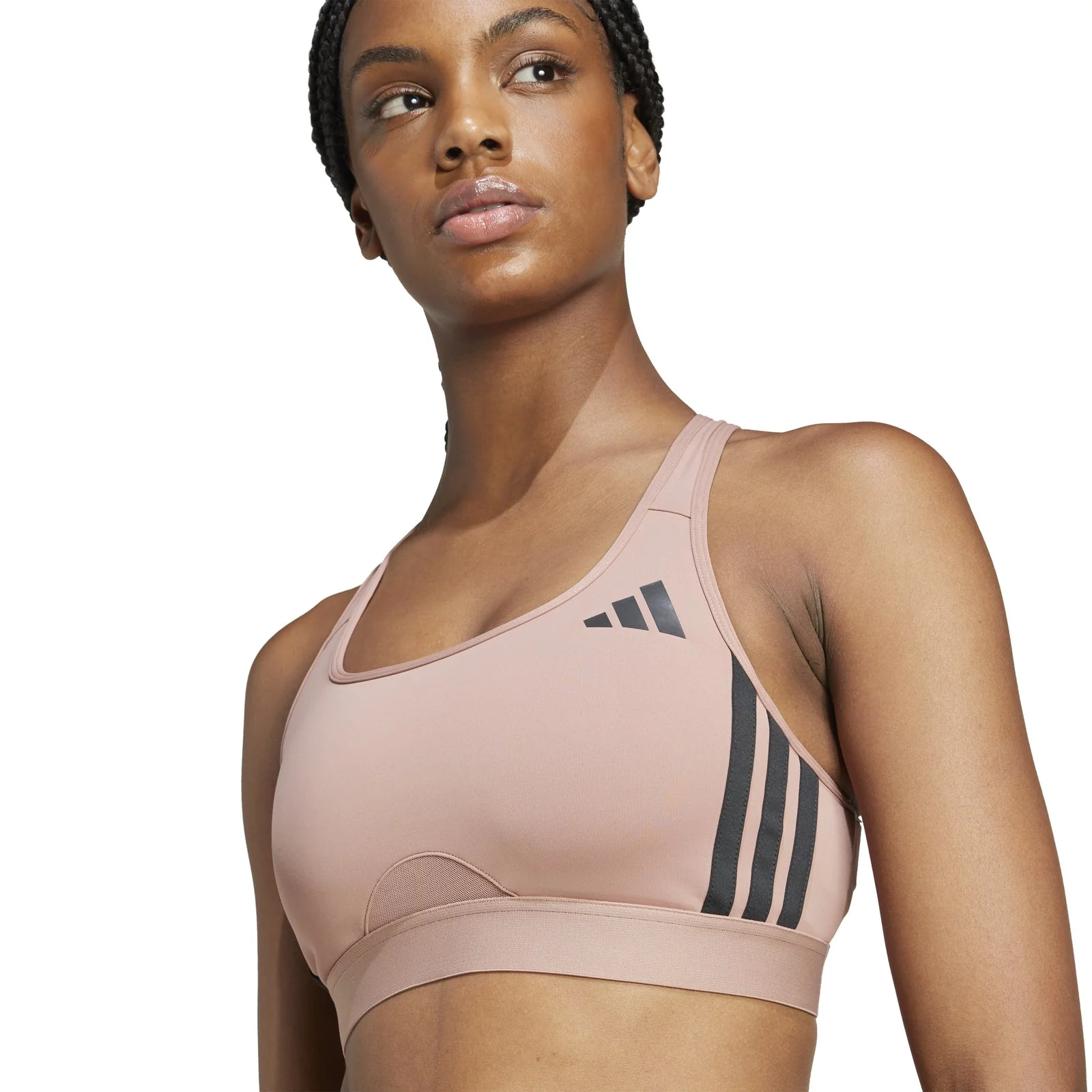 adidas Powerreact Train Medium-Support 3-Stripes Bra - Image 3