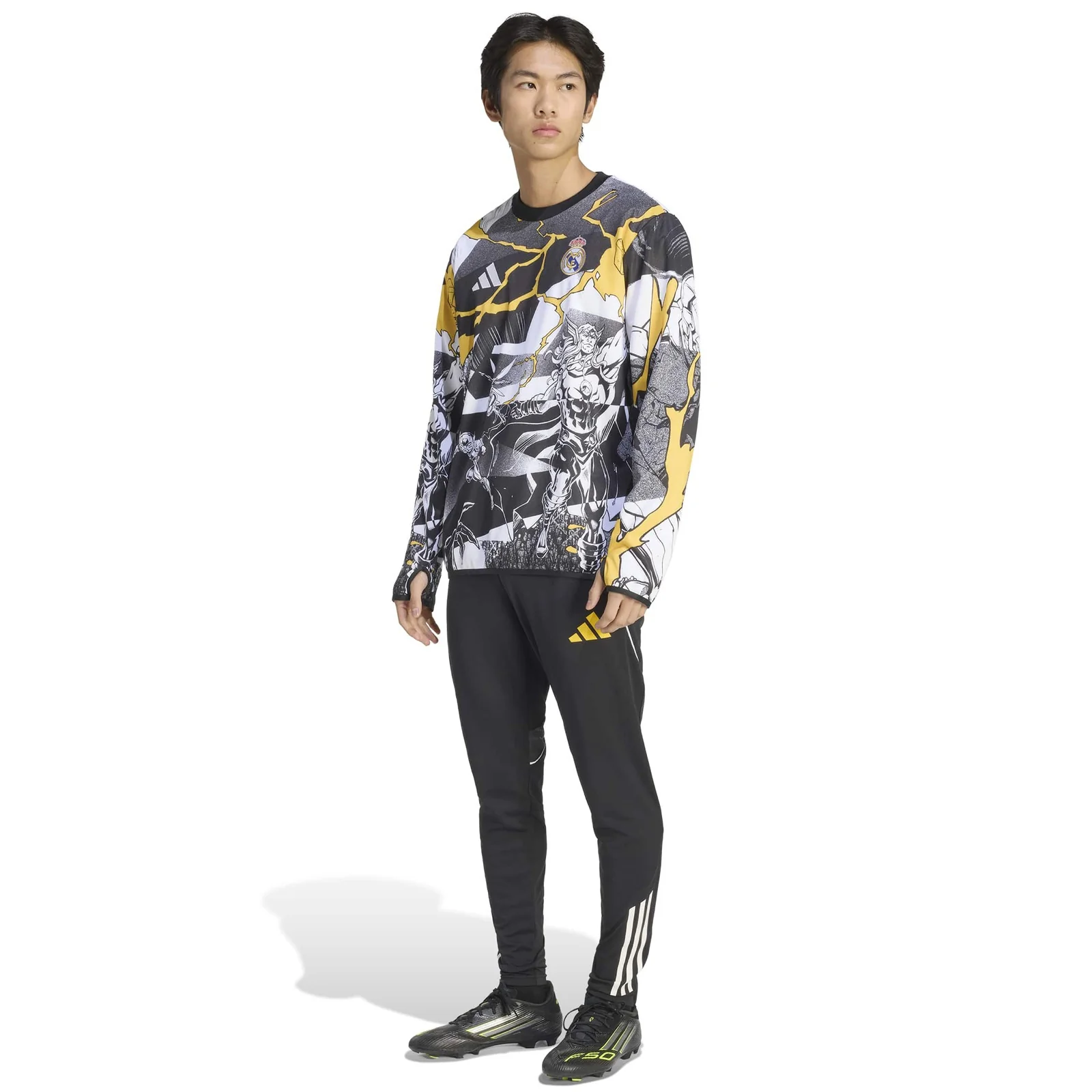 adidas Real Madrid Avengers Football 2025/26 Mens Pre-Match Crew Top - Image 6