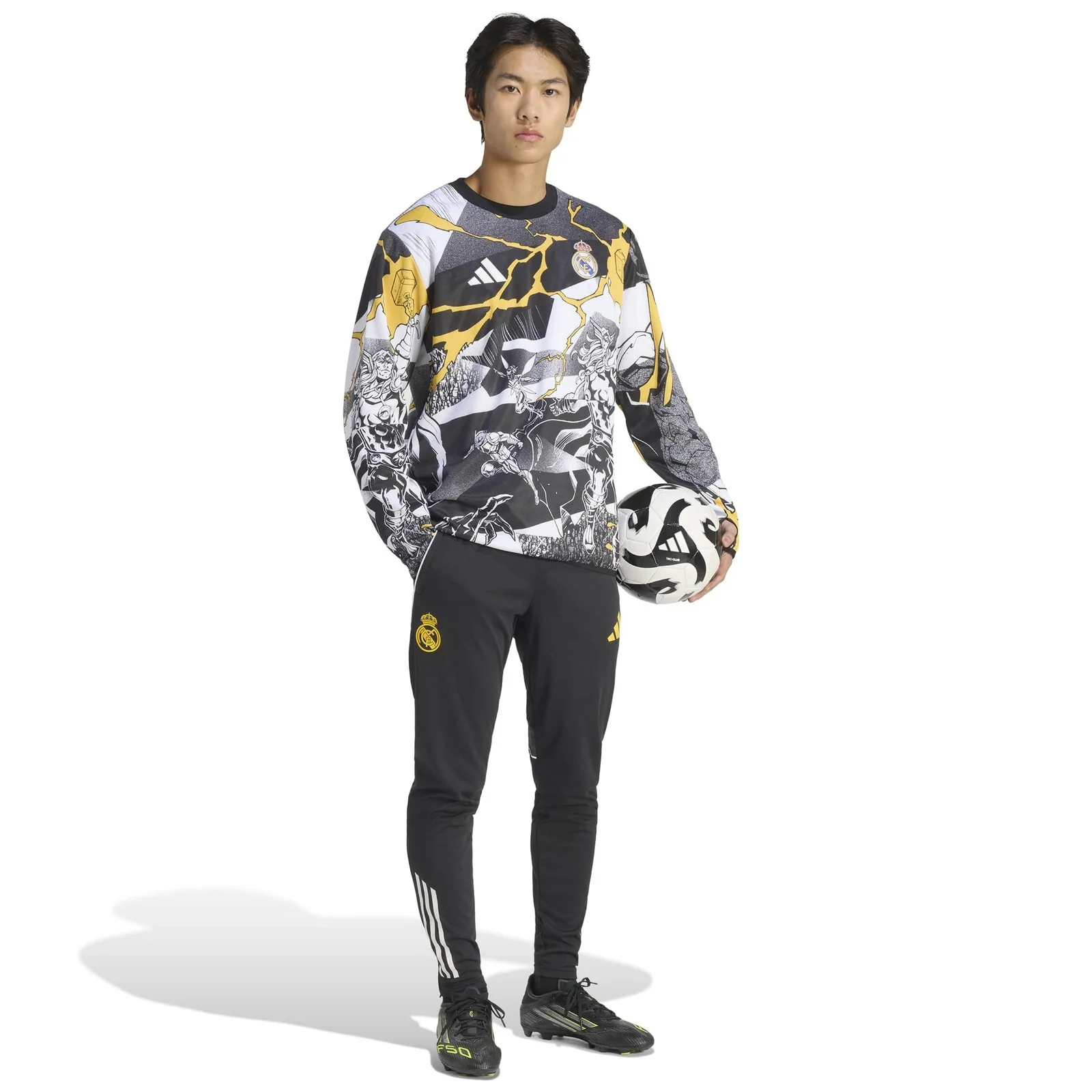 adidas Real Madrid Avengers Football 2025/26 Mens Pre-Match Crew Top - Image 7