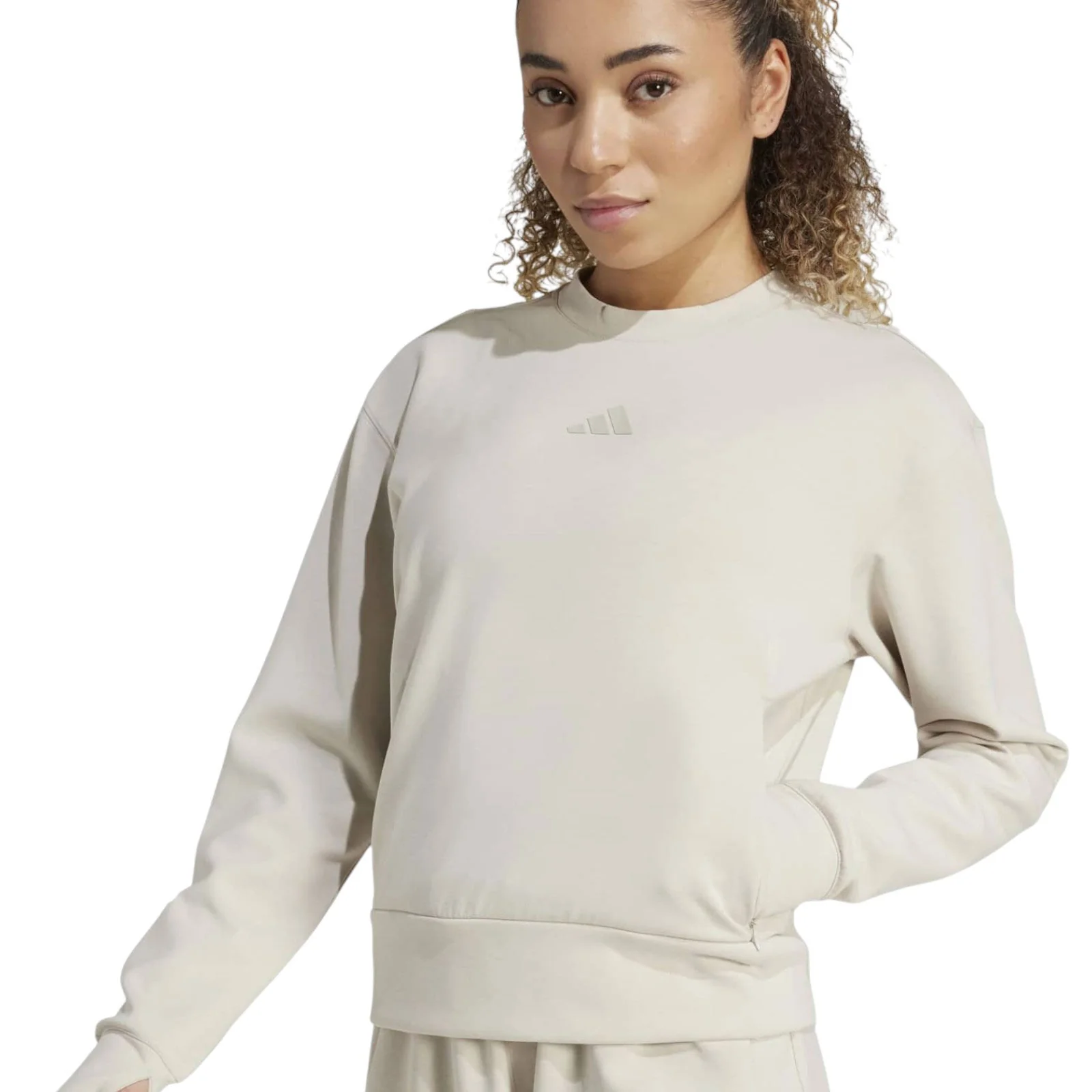 adidas Designed-for-Training Warm-Up Womens Crewneck Sweatshirt - Image 4