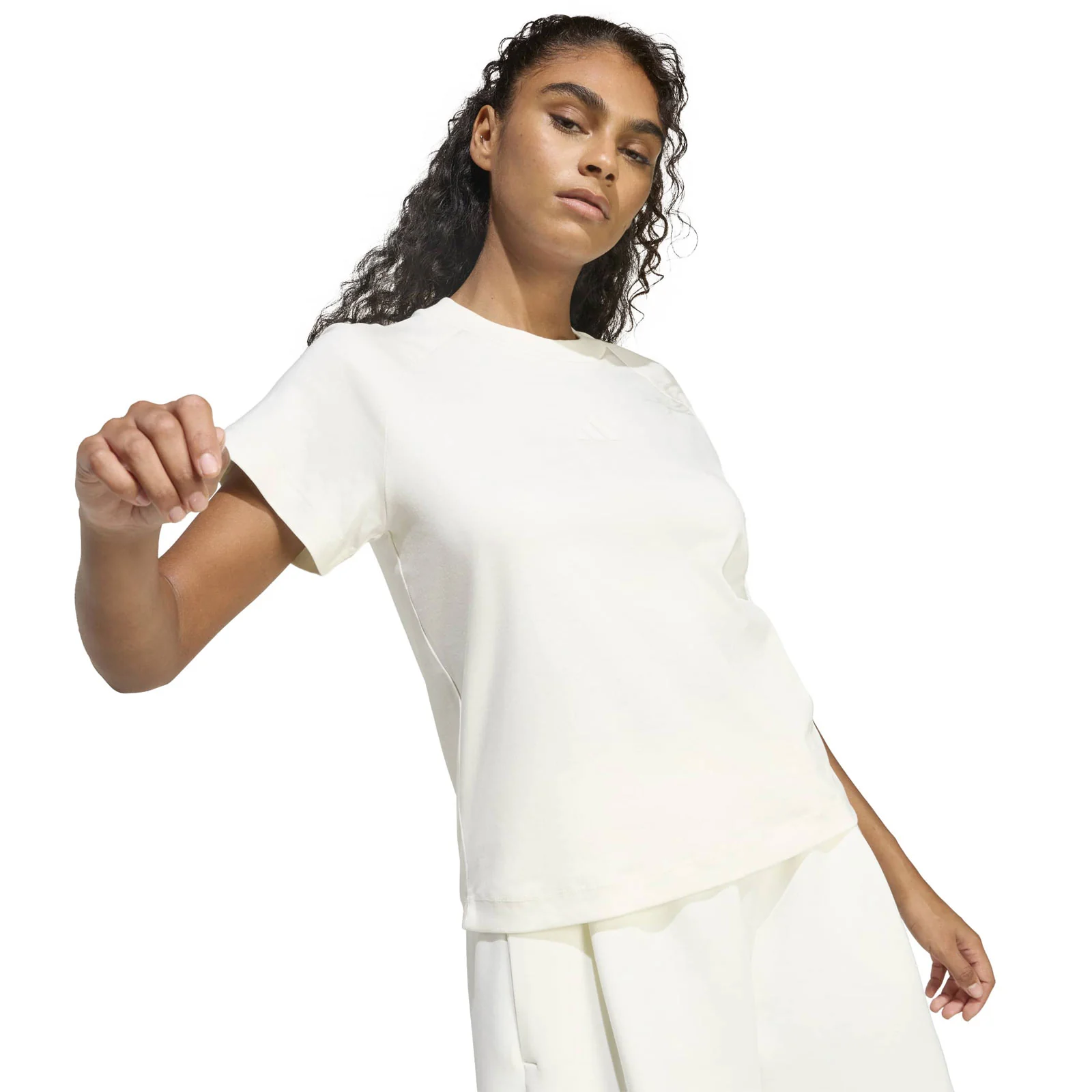 Adidas Soft Lux Womens Regular-Fit Cotton T-Shirt - Image 4