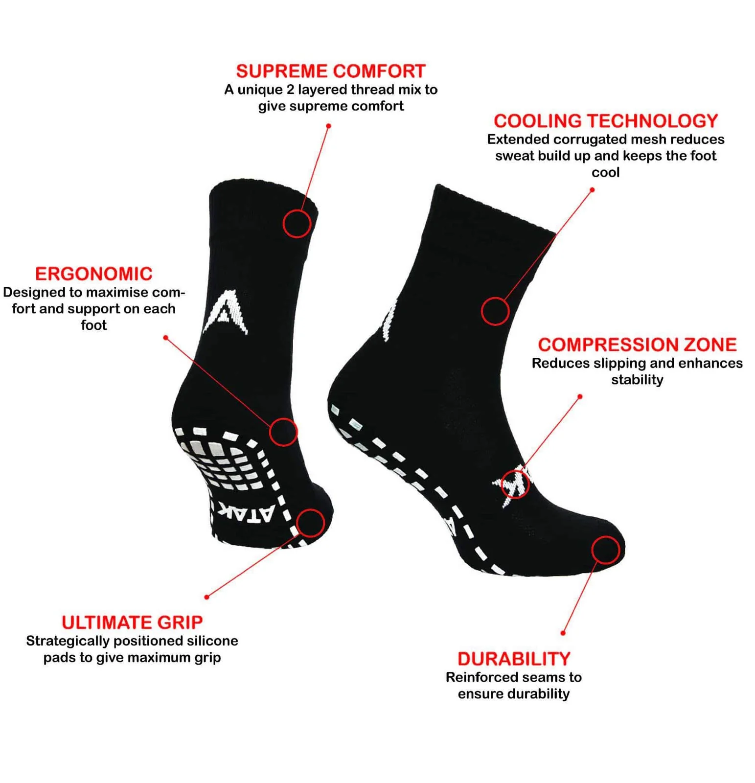 ATAK Gripzlite Pro Adult Socks - Image 5