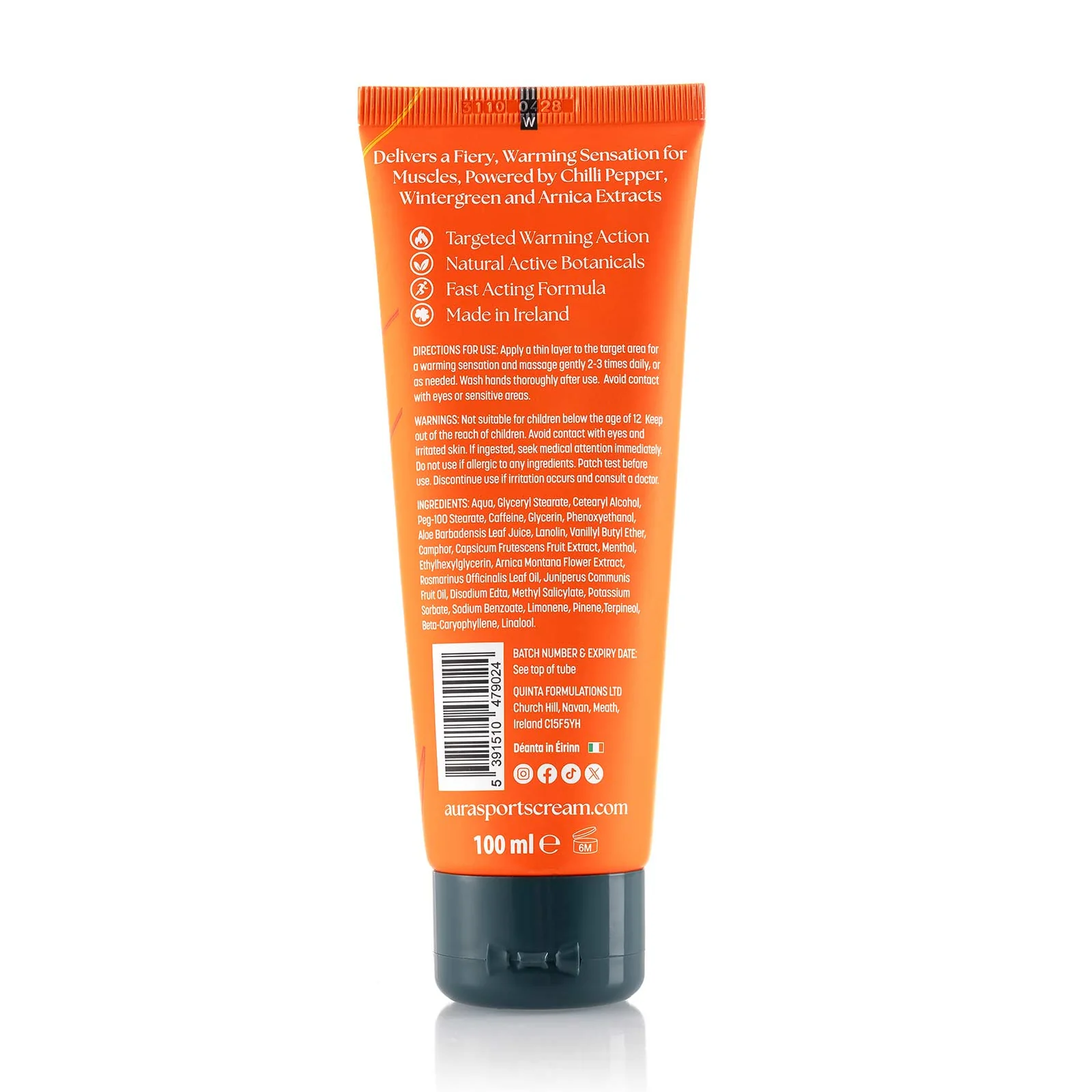 Aura Sports Recovery Fitness Support Cream - 100ml - Image 2