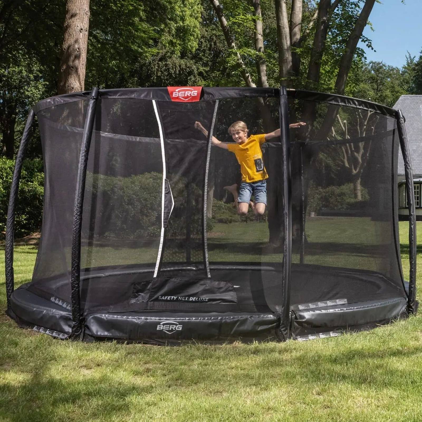 BERG Champion InGround 380 Trampoline Grey + Safety Net Deluxe - Image 2