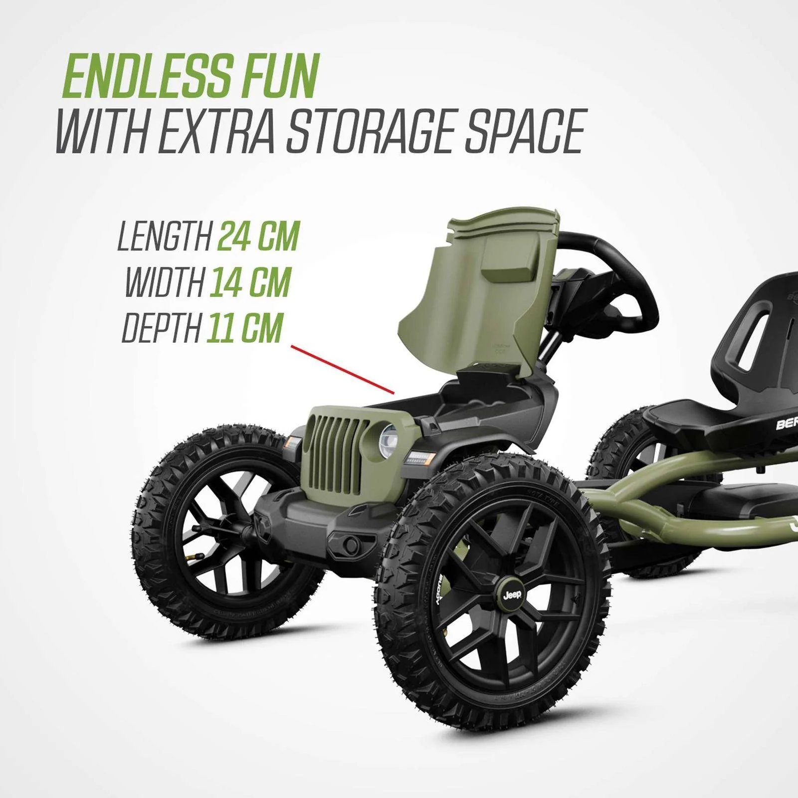 BERG Jeep® Buddy Wrangler Green Go-Kart - Image 7