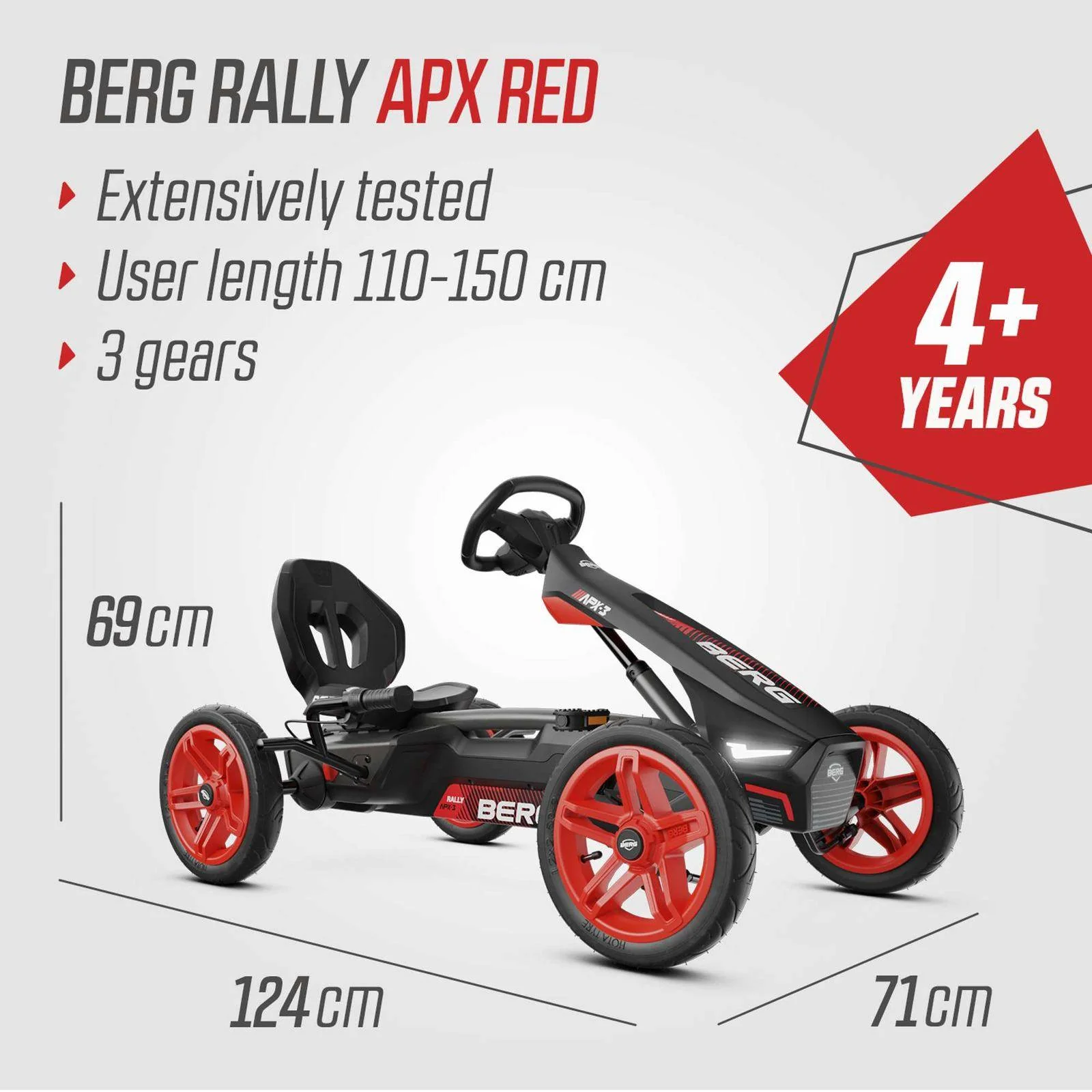 BERG Rally APX Red 3 Gears Go-Kart - Image 7