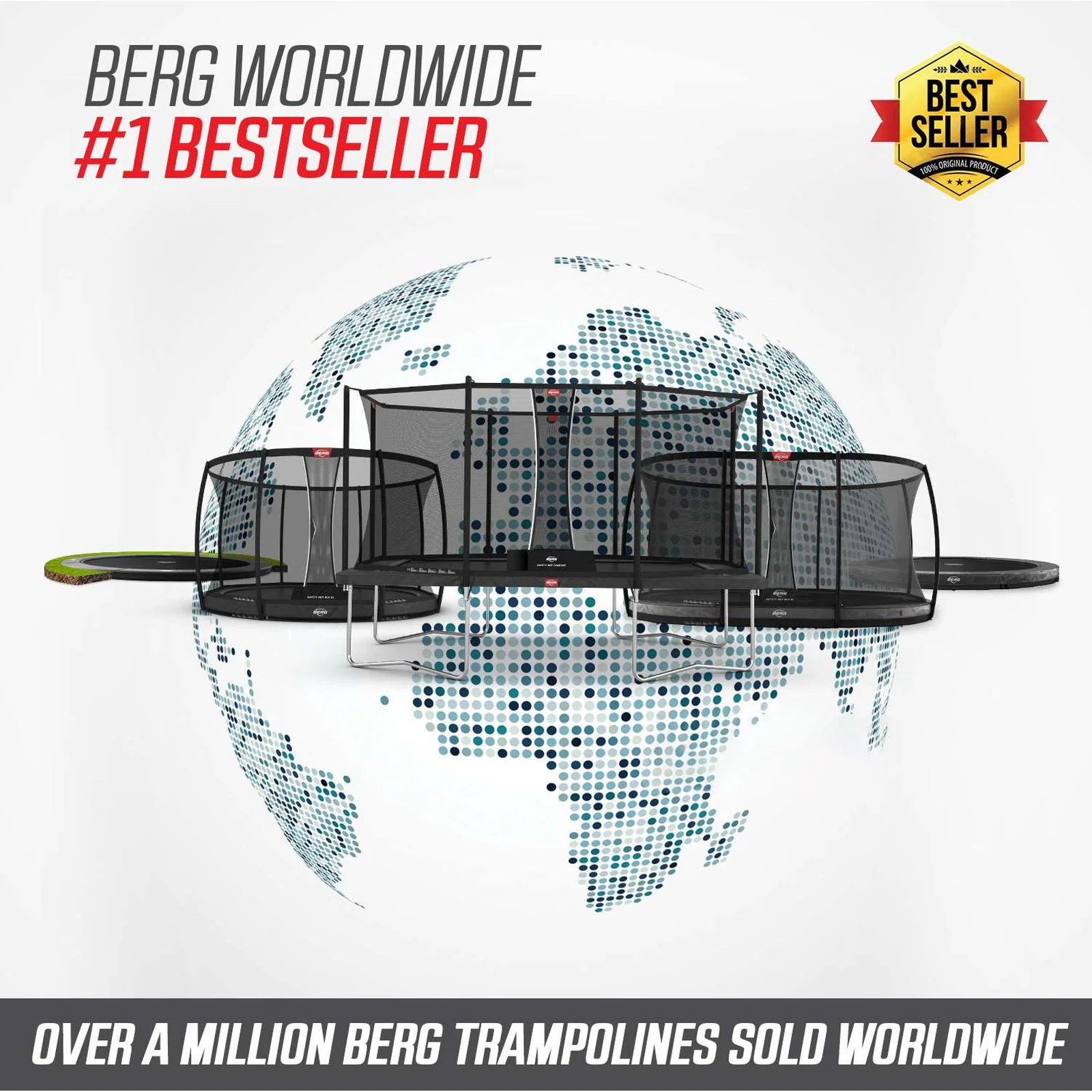 BERG Ultim Favorit InGround 280 Trampoline Black + Safety Net Comfort - Image 2
