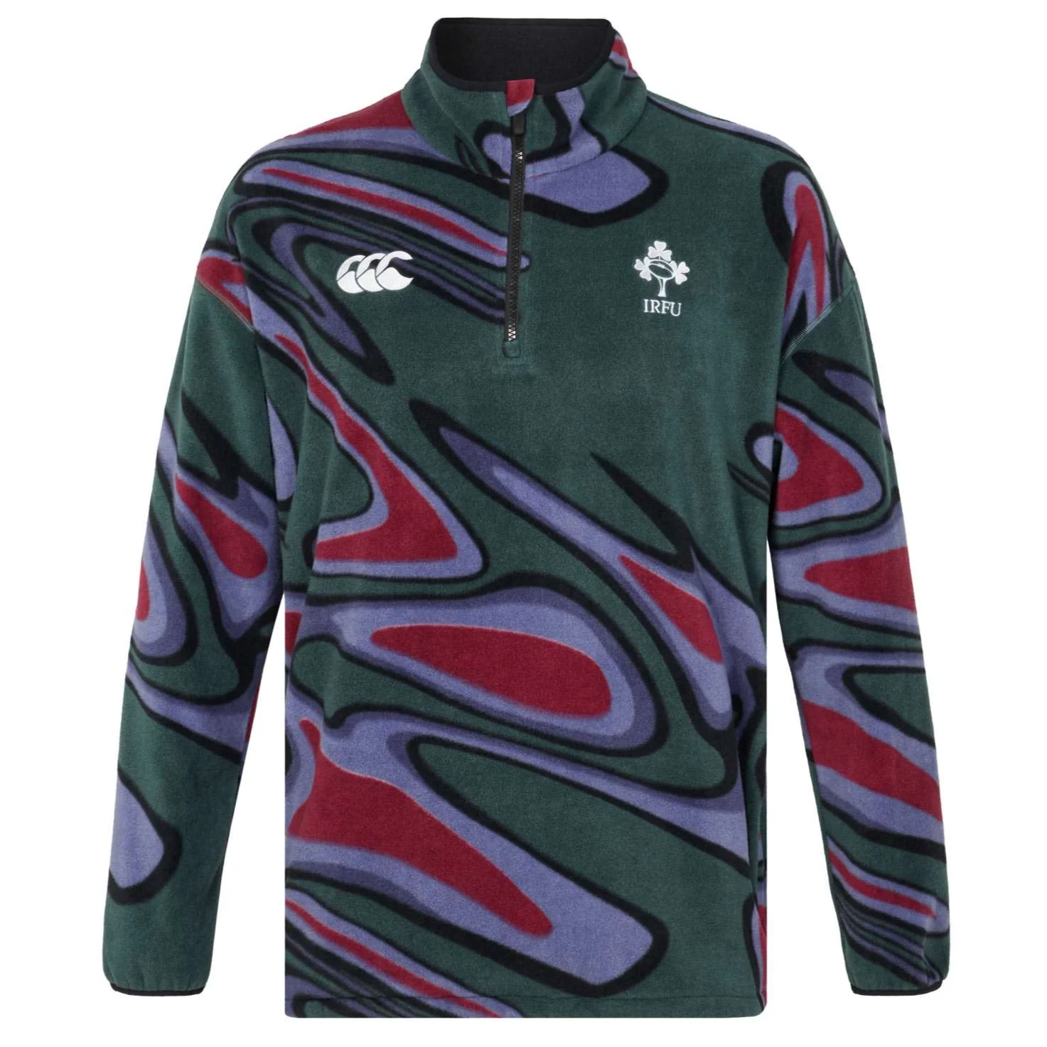 Canterbury Ireland IRFU Rugby Unisex Half-Zip Retro Fleece - Image 8