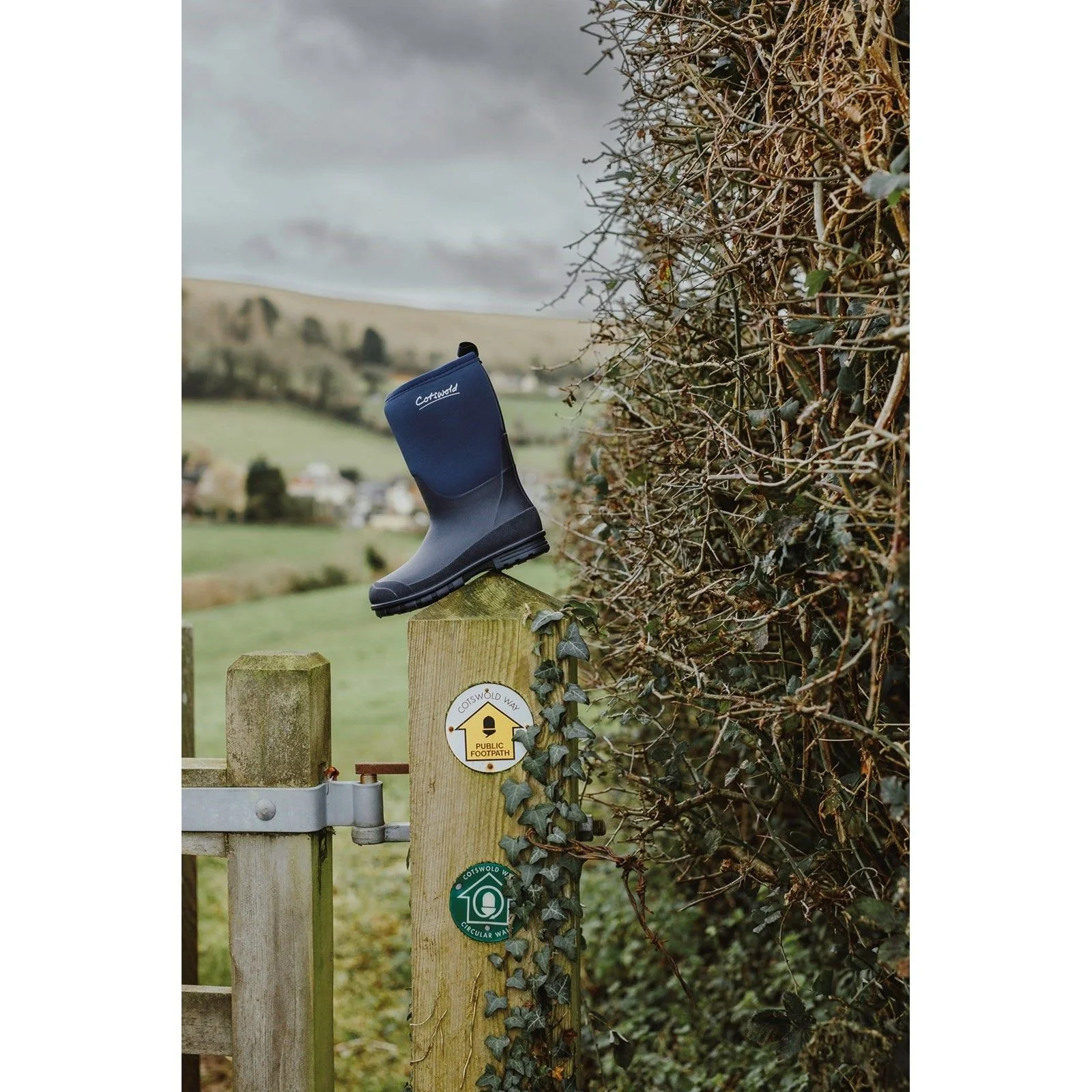 Cotswold Junior Kids Hilly Neoprene Childrens Wellington Boot Navy - Image 5