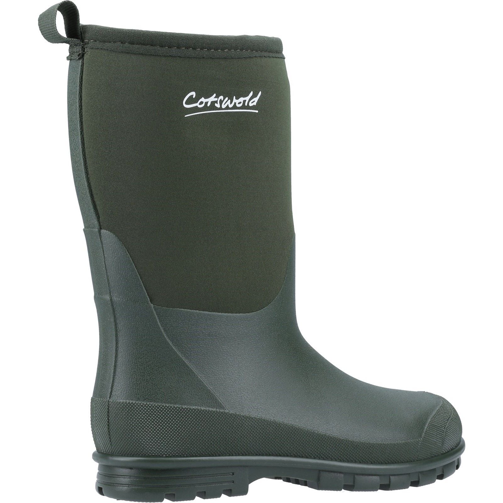 Cotswold Kids Hilly Neoprene Childrens Wellington Boot Green - Image 3