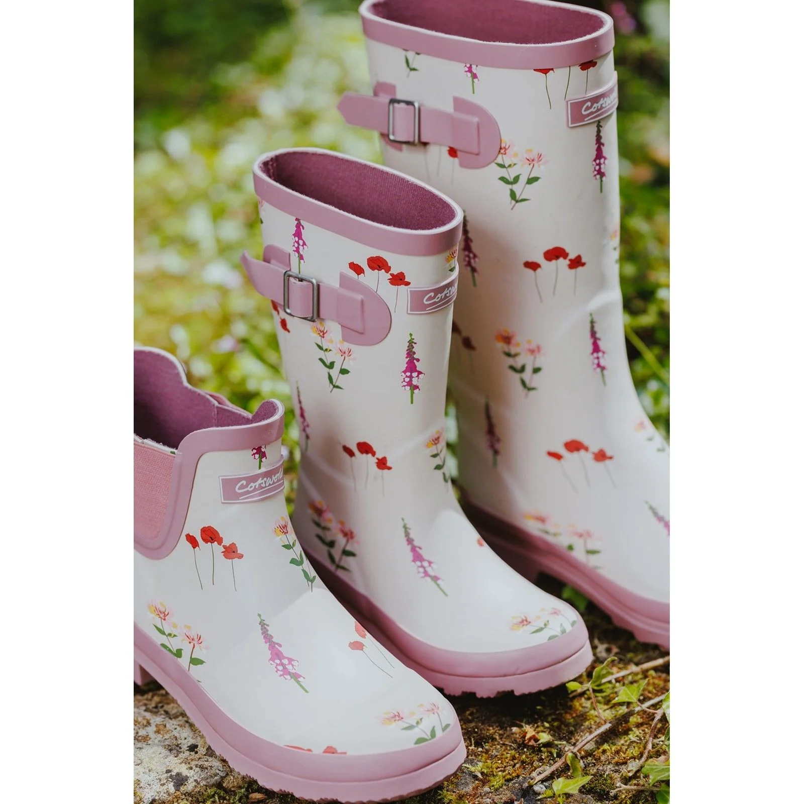 Cotswold Womens Wildflower Ankle Wellingtons Pink - Image 6
