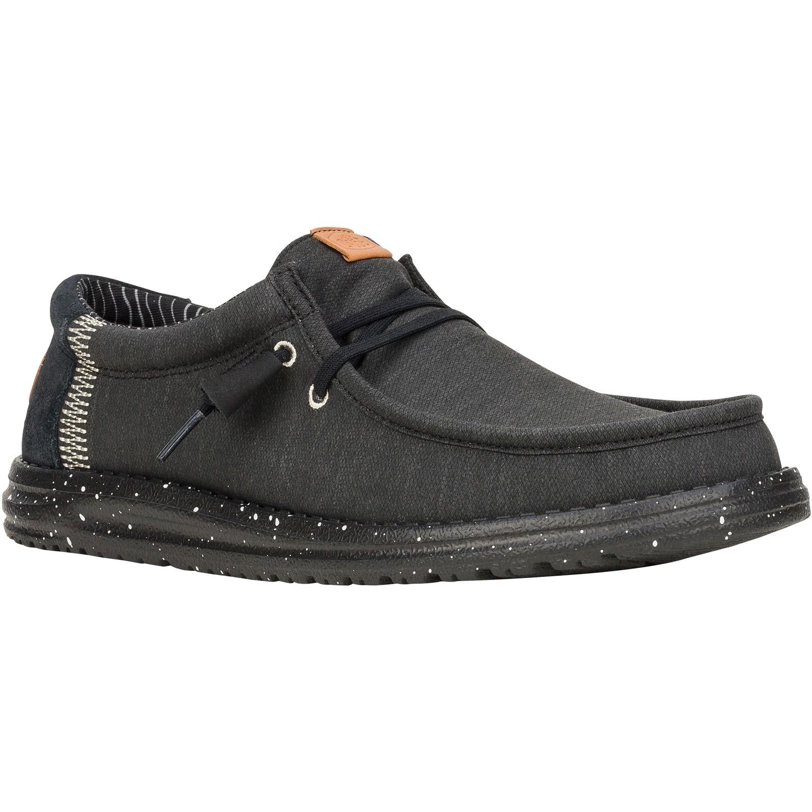 HEYDUDE Mens Wally Elevated Basics Shoes Black - Image 4