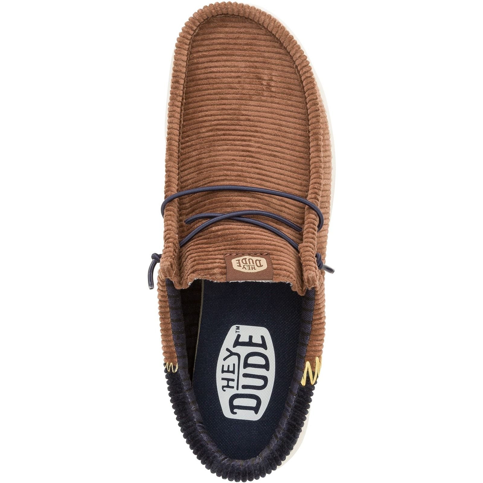 HEYDUDE Mens Wally Funk Corduroy Shoes Espresso/Blue Jean - Image 2