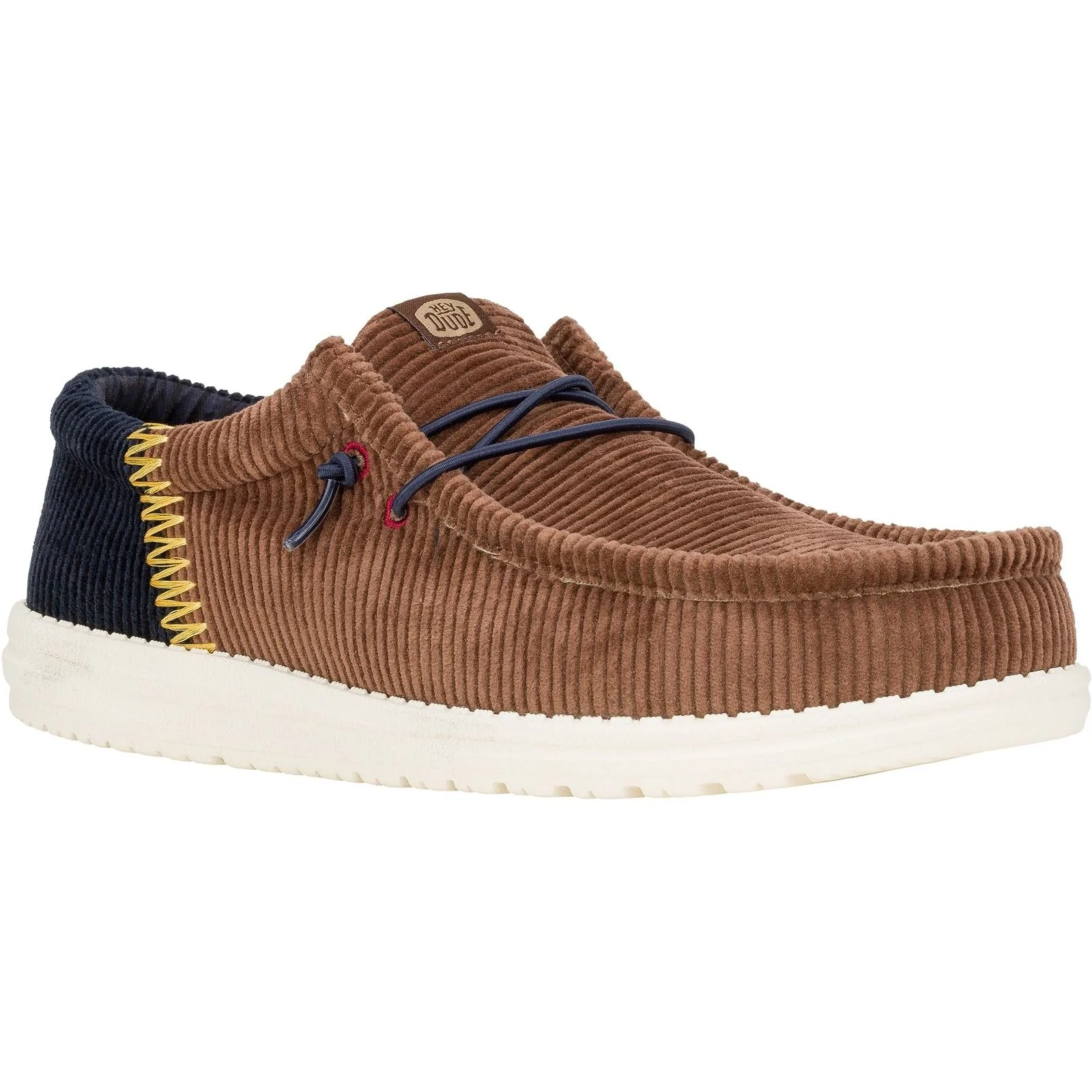 HEYDUDE Mens Wally Funk Corduroy Shoes Espresso/Blue Jean - Image 4
