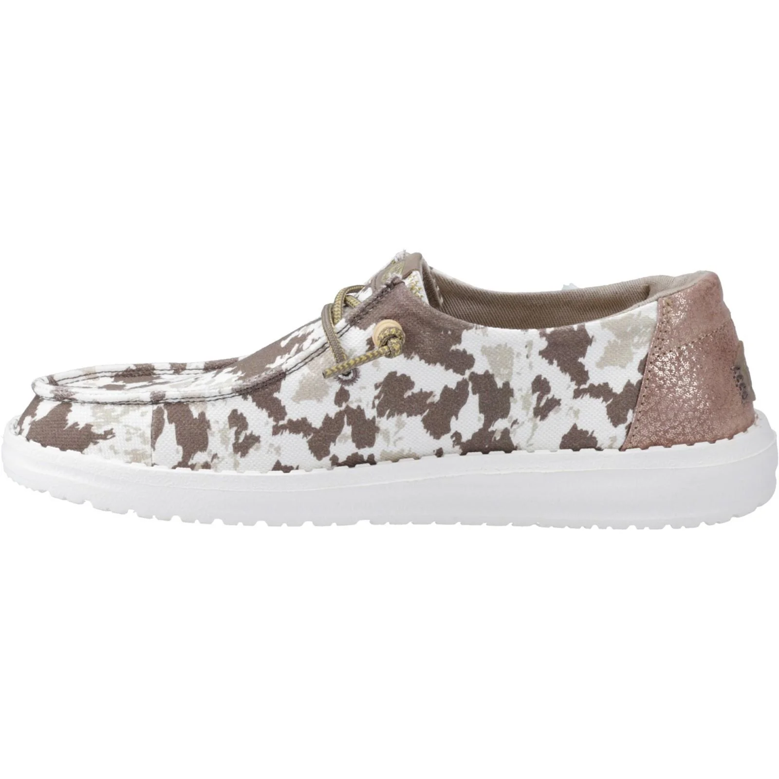 HEYDUDE Womens Wendy Disco Cow Shoes Tan - Image 2