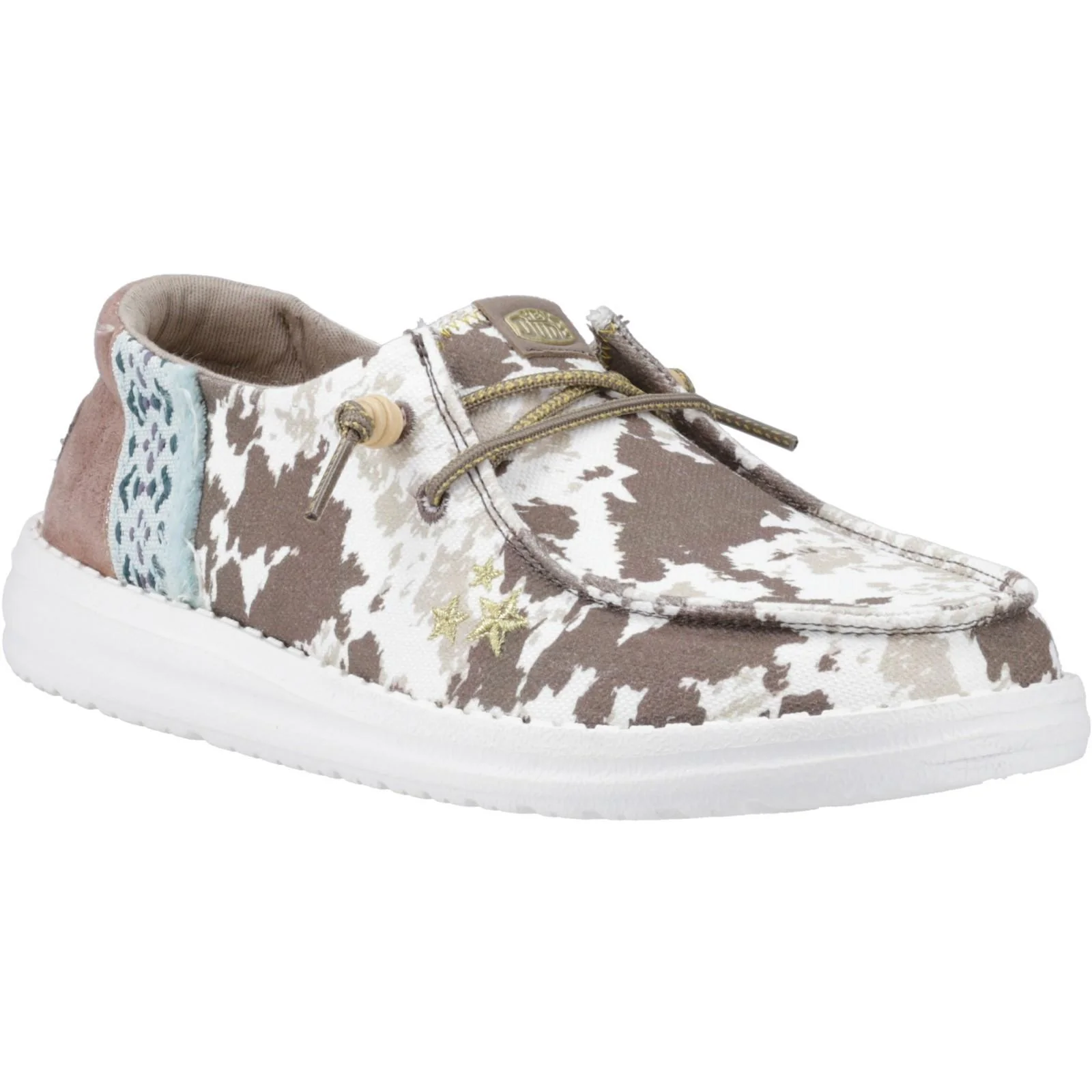 HEYDUDE Womens Wendy Disco Cow Shoes Tan - Image 5