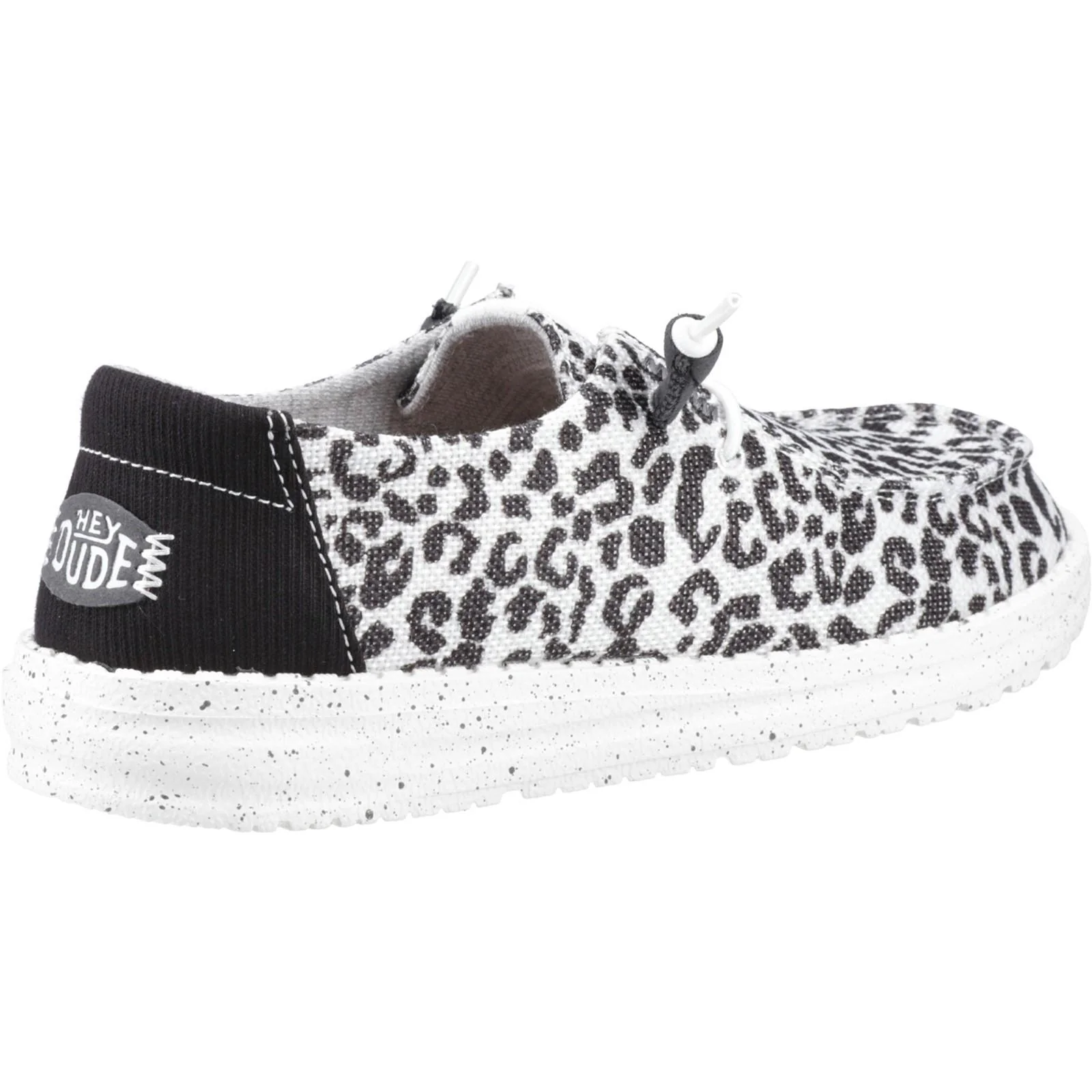 HEYDUDE Womens Wendy Leopard Shoe Black/Grey - Image 4