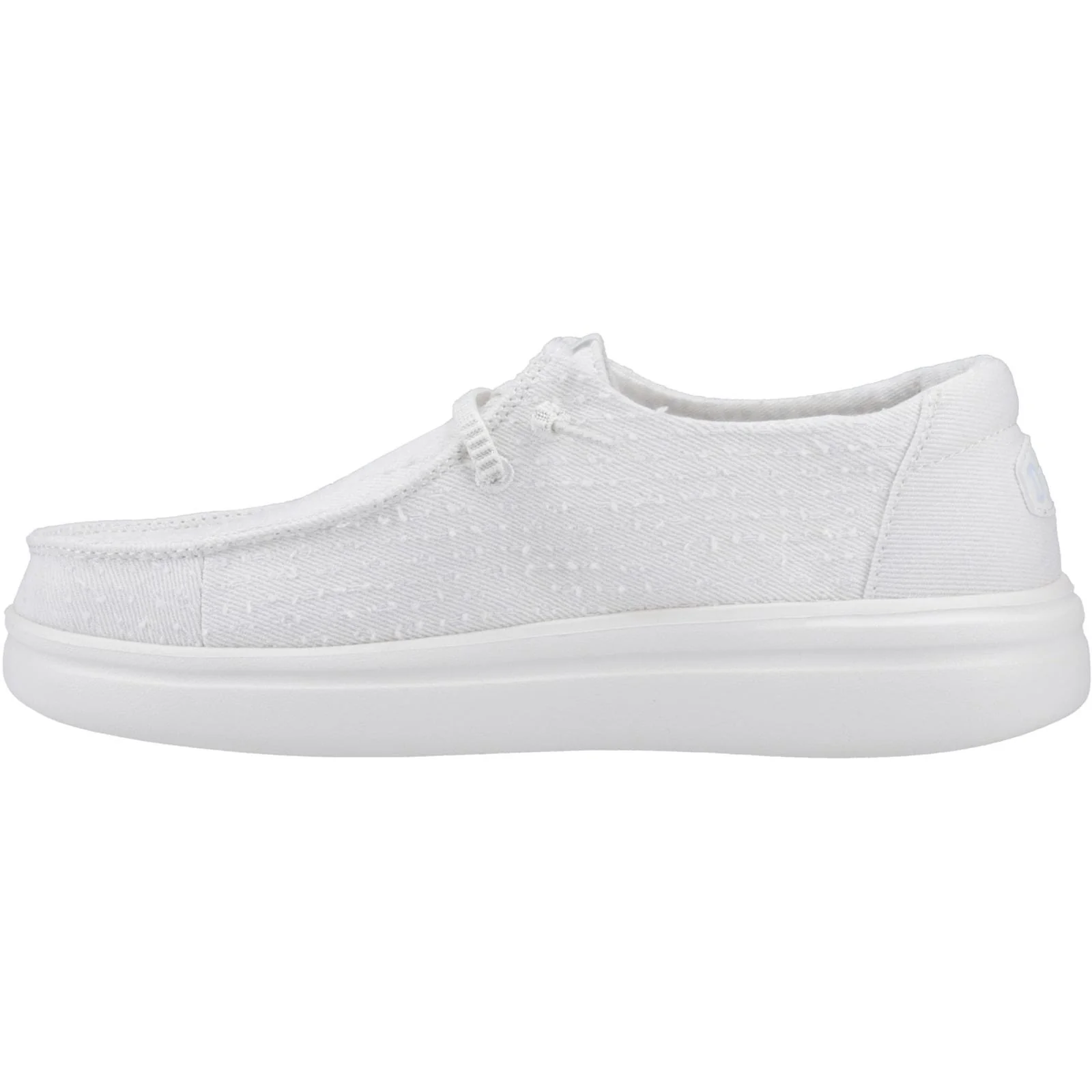 HEYDUDE Womens Wendy Rise Perf Canvas Shoes White - Image 2