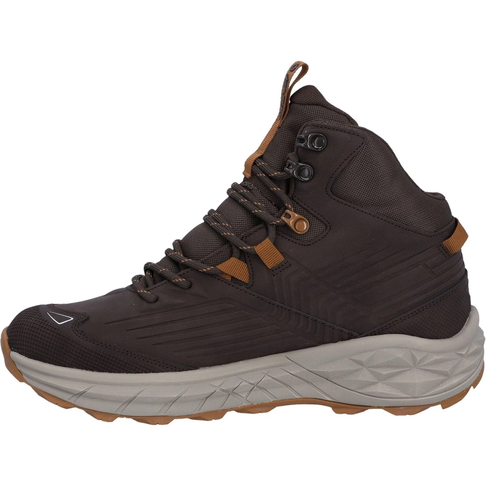 Hi-Tec Mens Fuse Trek Mid Hiking Boots Steel/Charcoal/Bright Marigold - Image 2