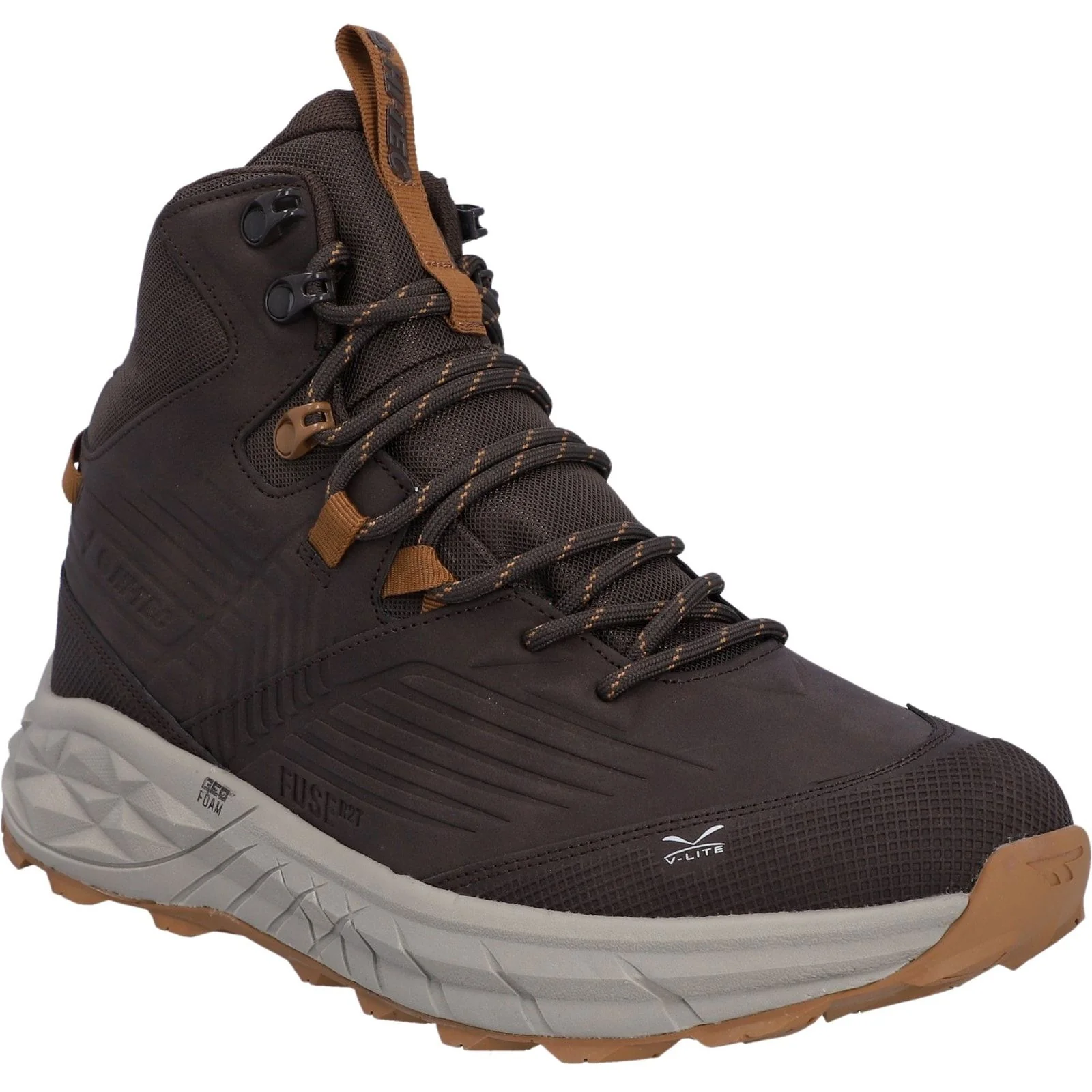 Hi-Tec Mens Fuse Trek Mid Hiking Boots Steel/Charcoal/Bright Marigold - Image 6