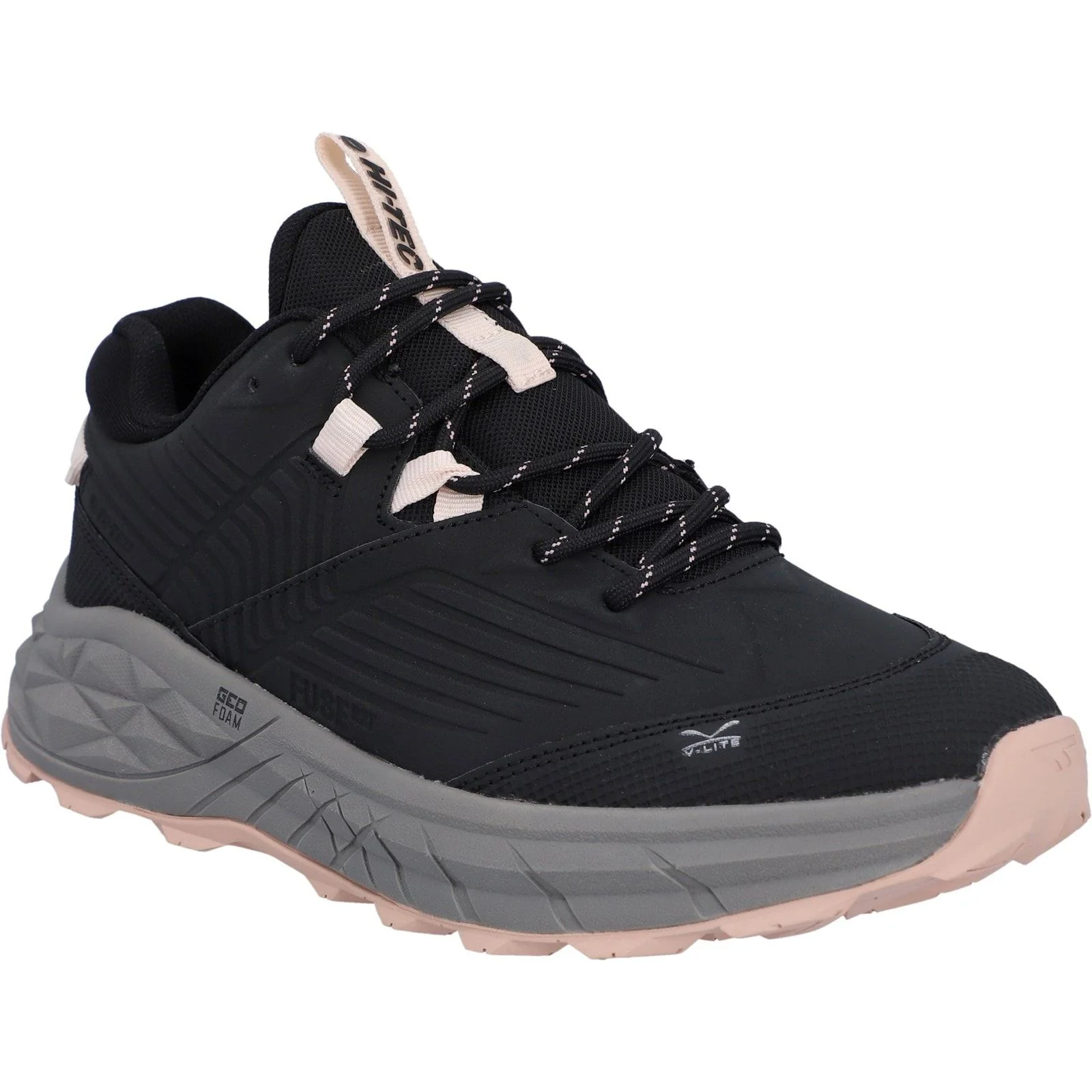 Hi-Tec Womens Fuse Trek Hiking Shoes Black/Steeple Grey/Cameo Rose - Image 6