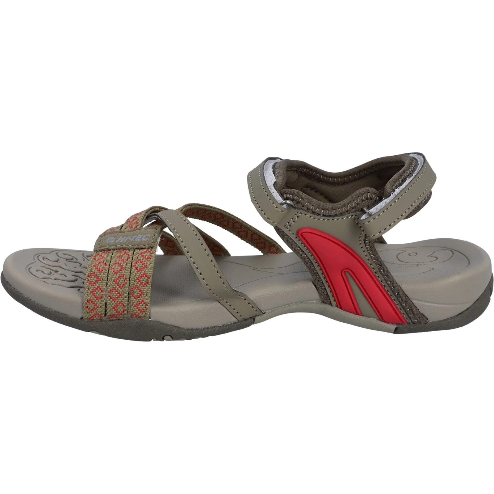 Hi-Tec Womens Savanna II Sandal Light Taupe/Olive/Sunset Coral - Image 2