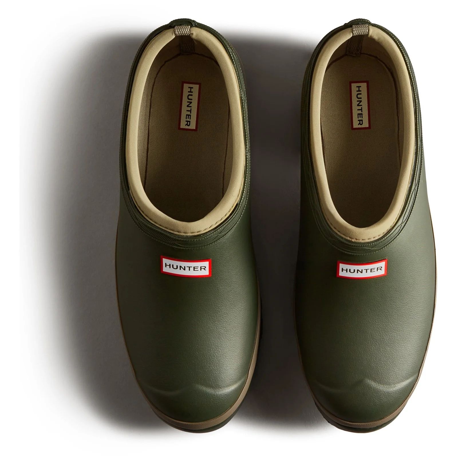 Hunter Mens Gardener Clogs Dark Olive - Image 3