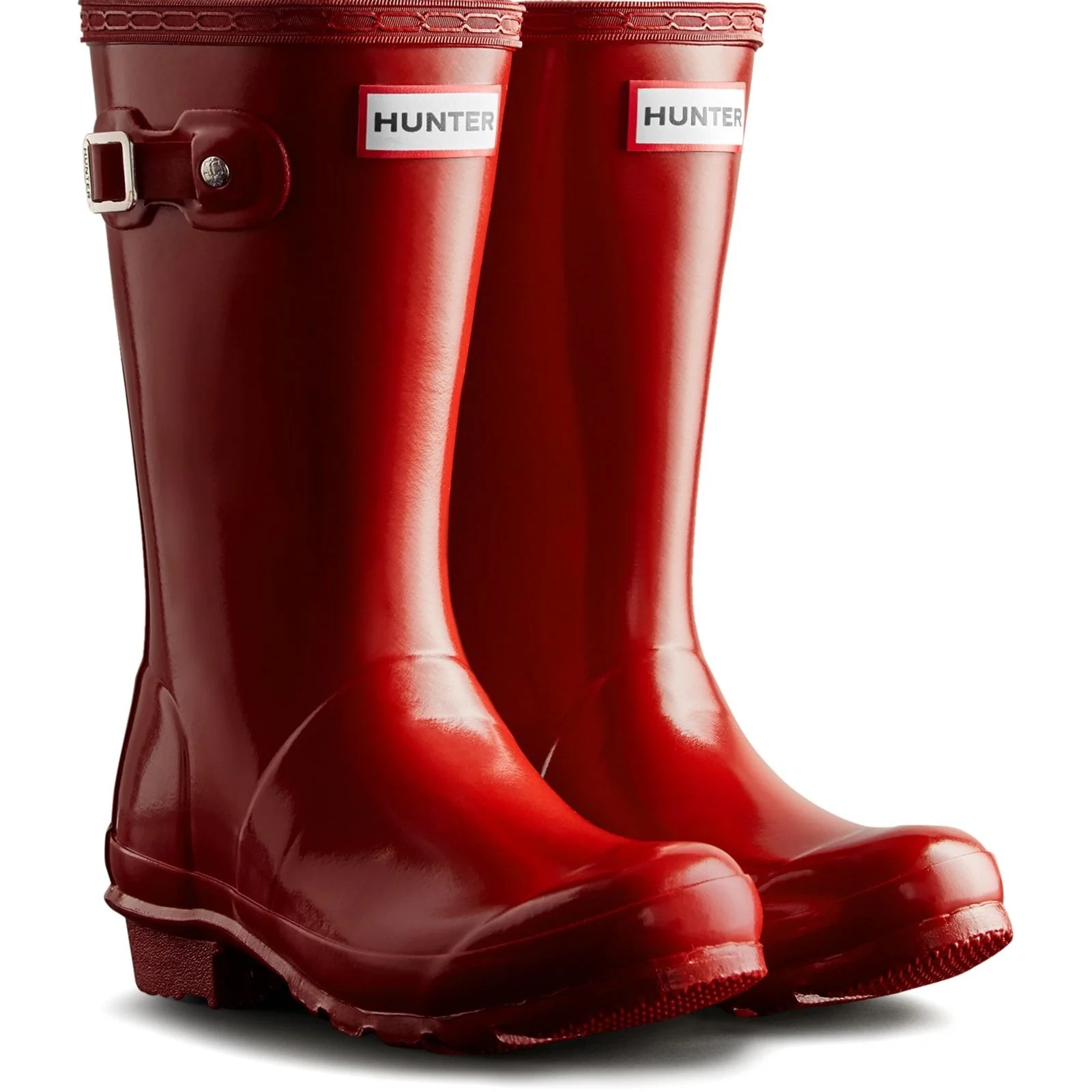 Hunter Junior Kids Junior Originals Gloss Boot Military Red - Image 4