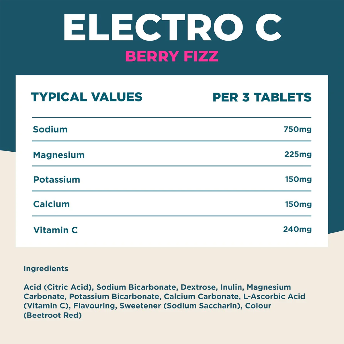 Kinetica Electro-C Berry Fizz Flavour Electrolyte Effervescent Tablets - Image 8