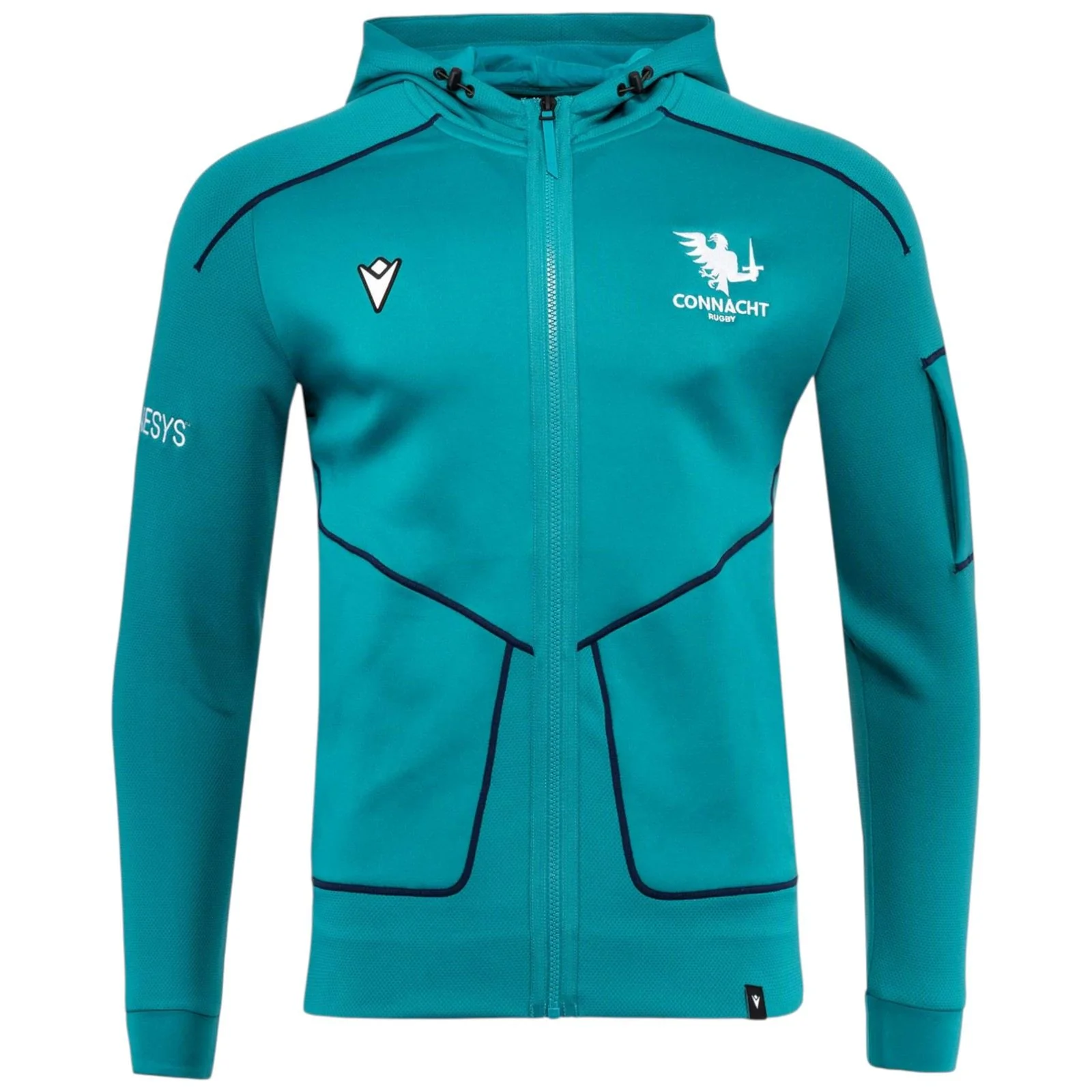 Macron Connacht Rugby 2025/26 Mens Full-Zip Travel Hoodie