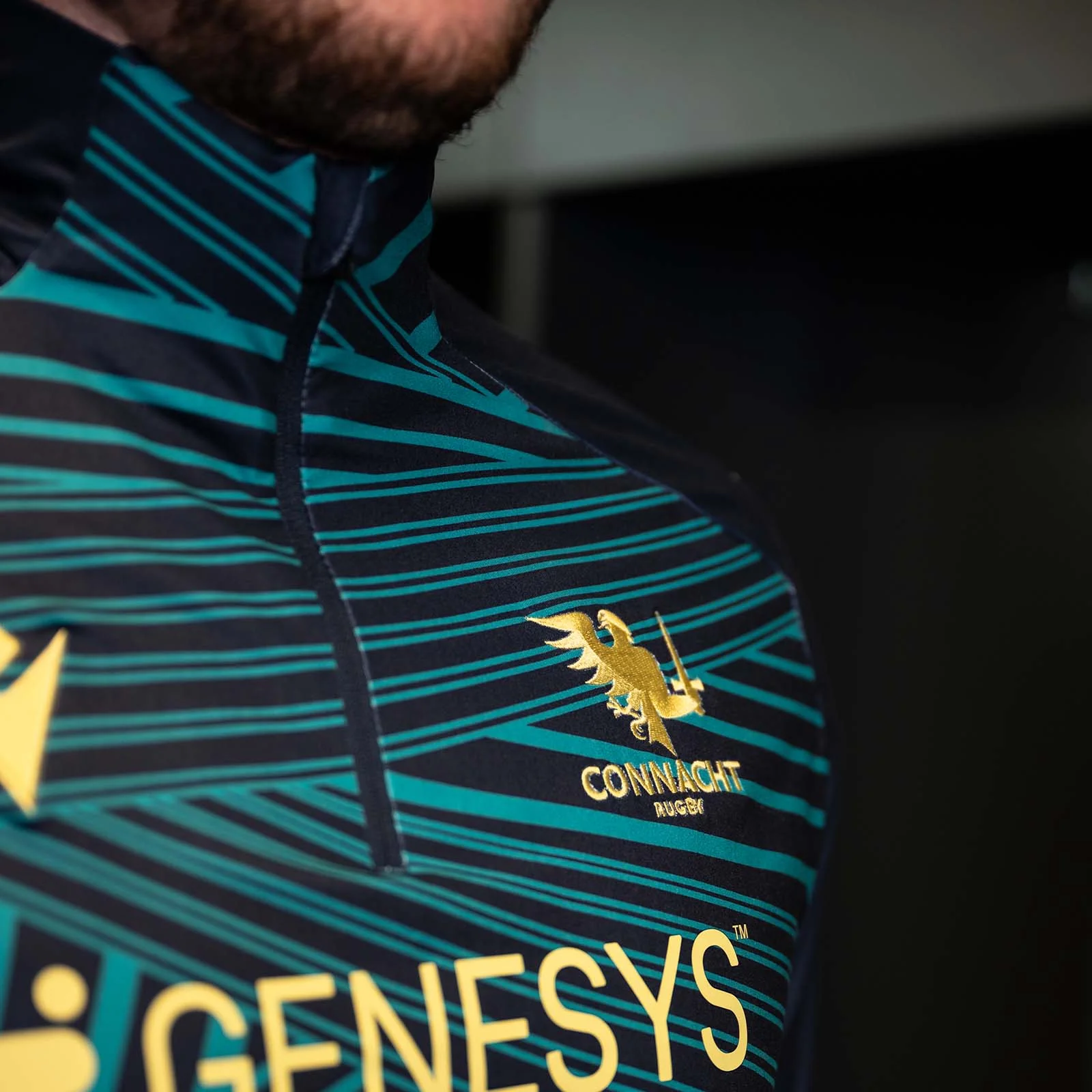 Macron Connacht Rugby 2025/26 Mens Warm-Up Training Top - Image 7