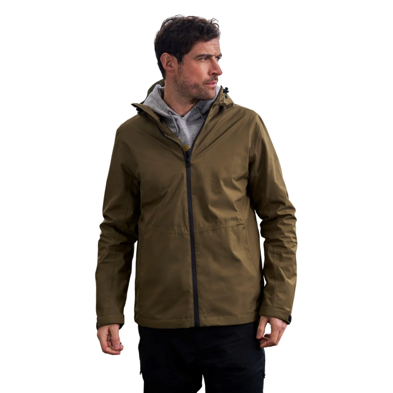 Mountain Warehouse Mens Covert Waterproof Jacket Dark Khaki - Image 3
