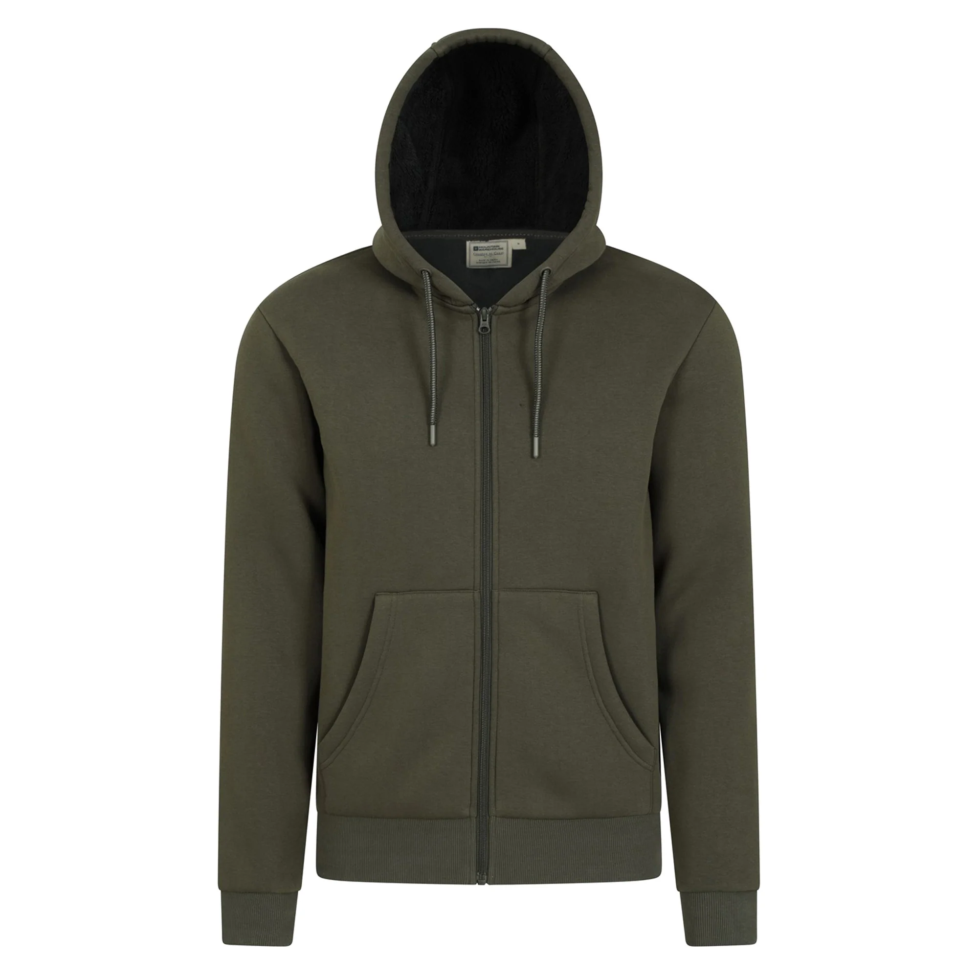 Mountain Warehouse Mens Dalton Borg Lined Full Zip Hoodie Dark Khaki