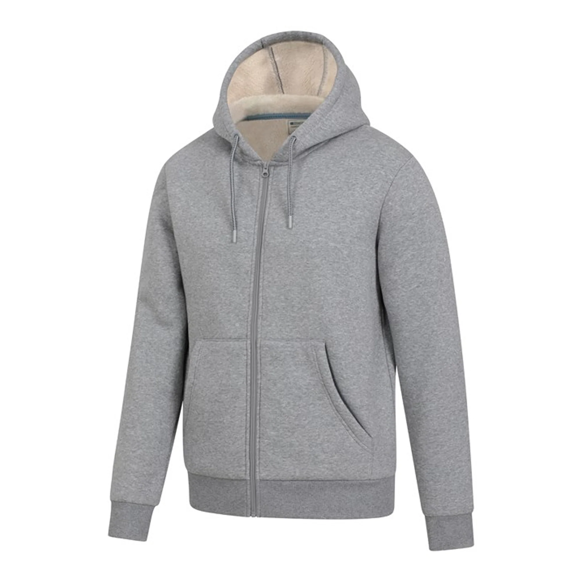 Mountain Warehouse Mens Dalton Borg Lined Full Zip Hoodie Grey - Image 3