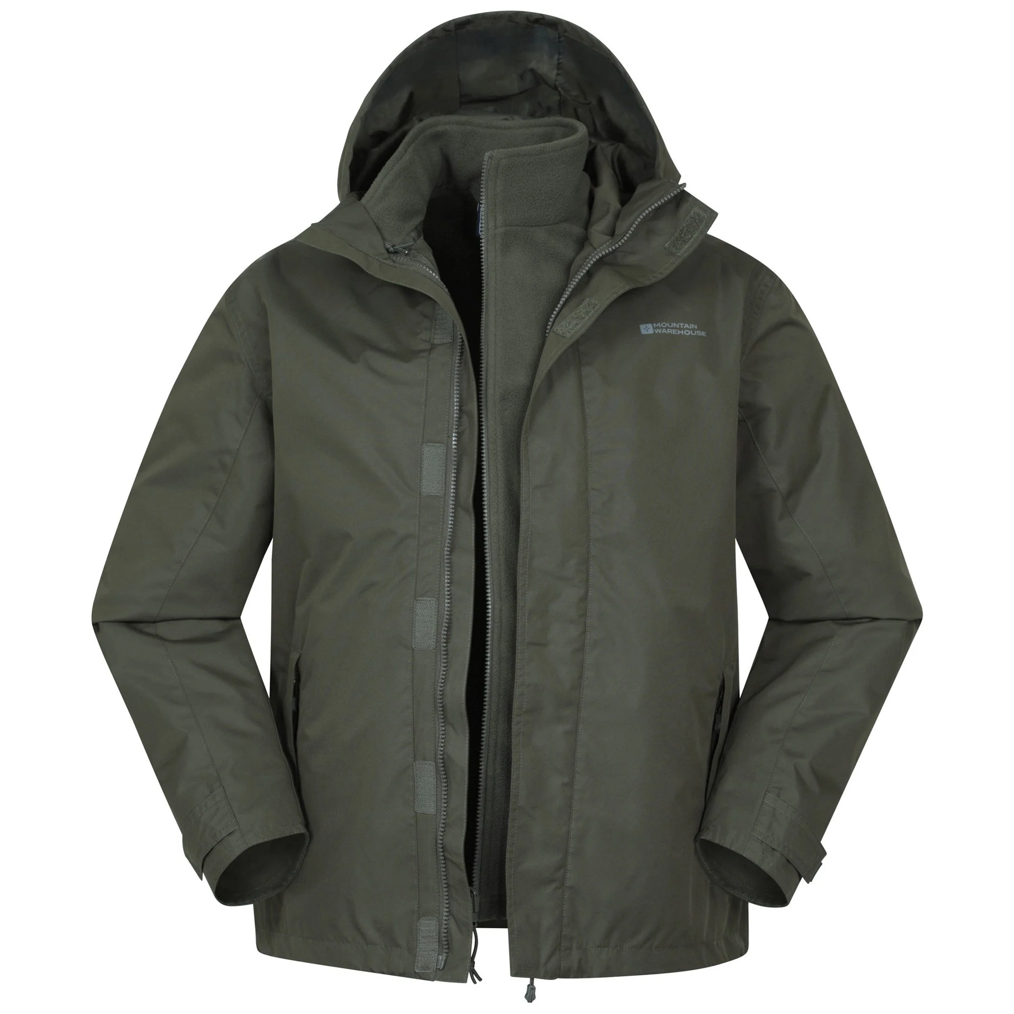 Mountain Warehouse Mens Fell II 3 in 1 Jacket Dark Khaki