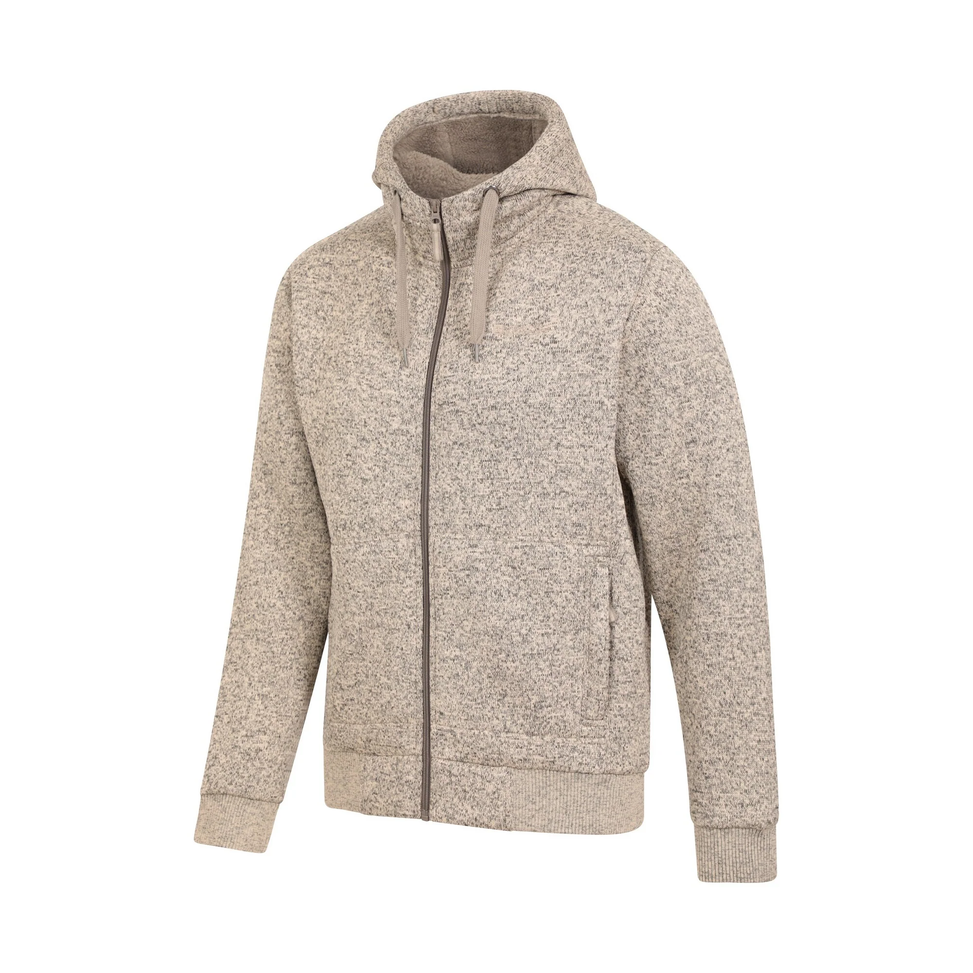 Mountain Warehouse Mens Nevis II Faux Fur Hoodie Beige - Image 3
