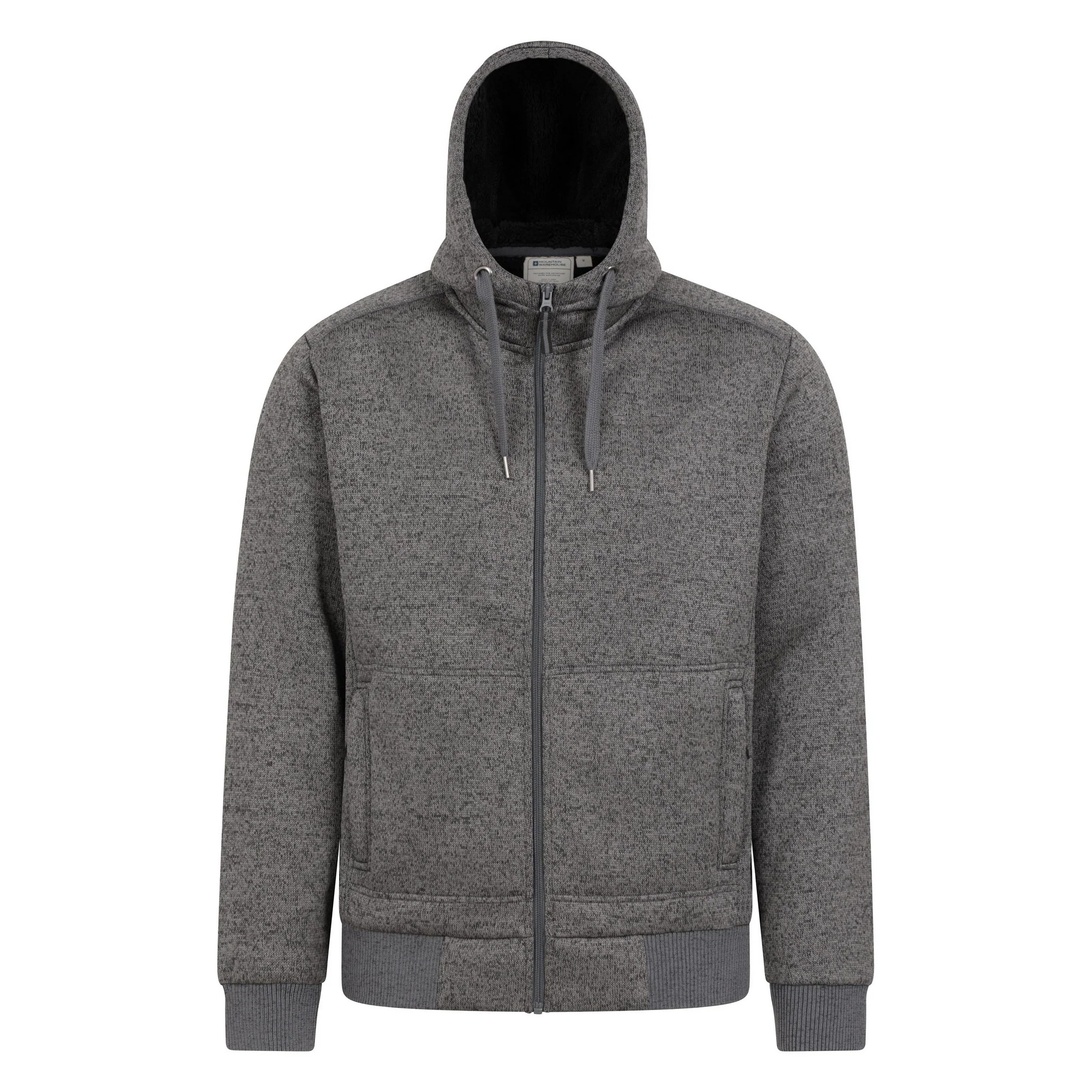Mountain Warehouse Mens Nevis II Faux Fur Hoodie Black
