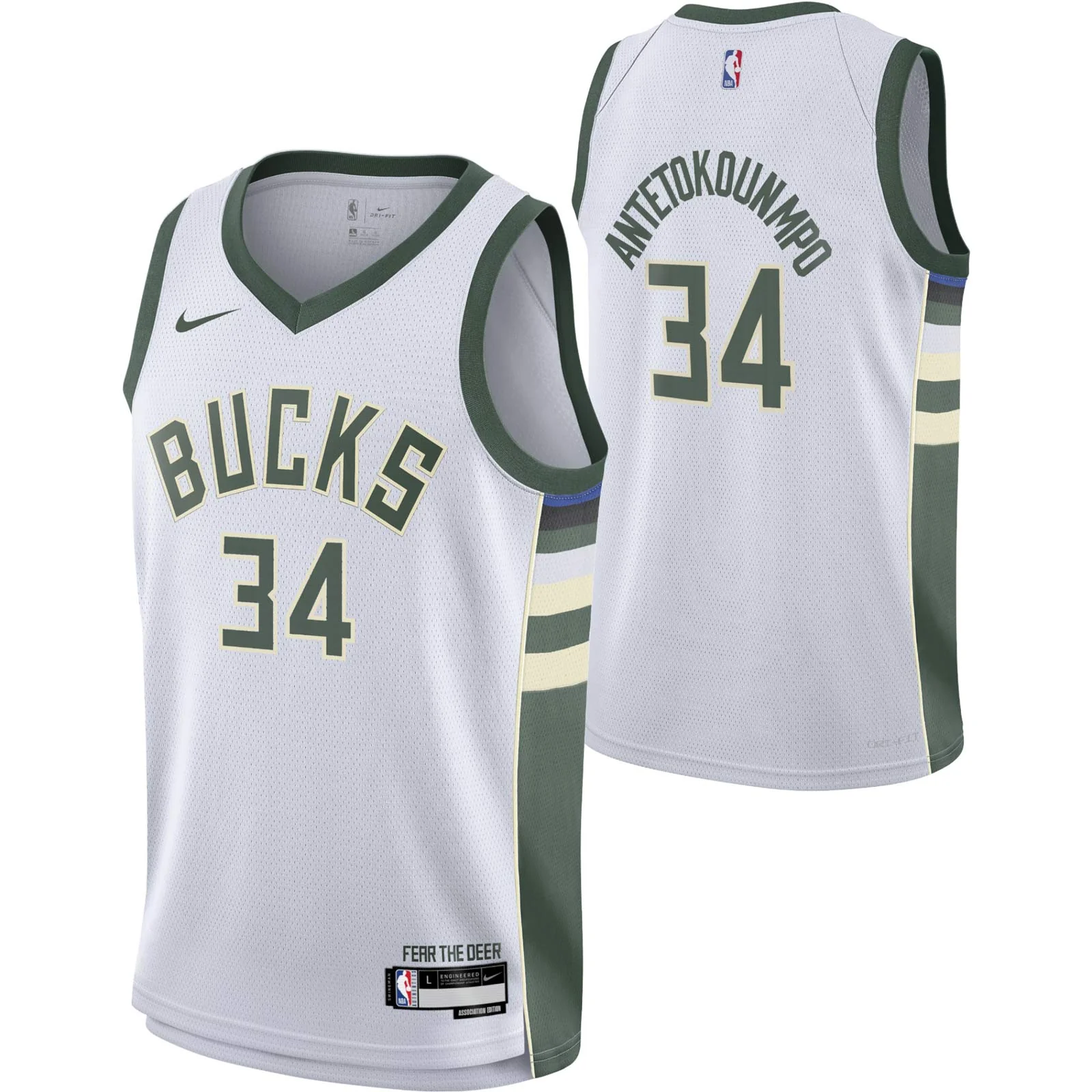Nike Bucks Giannis 34 Association Kids Jersey - Image 3